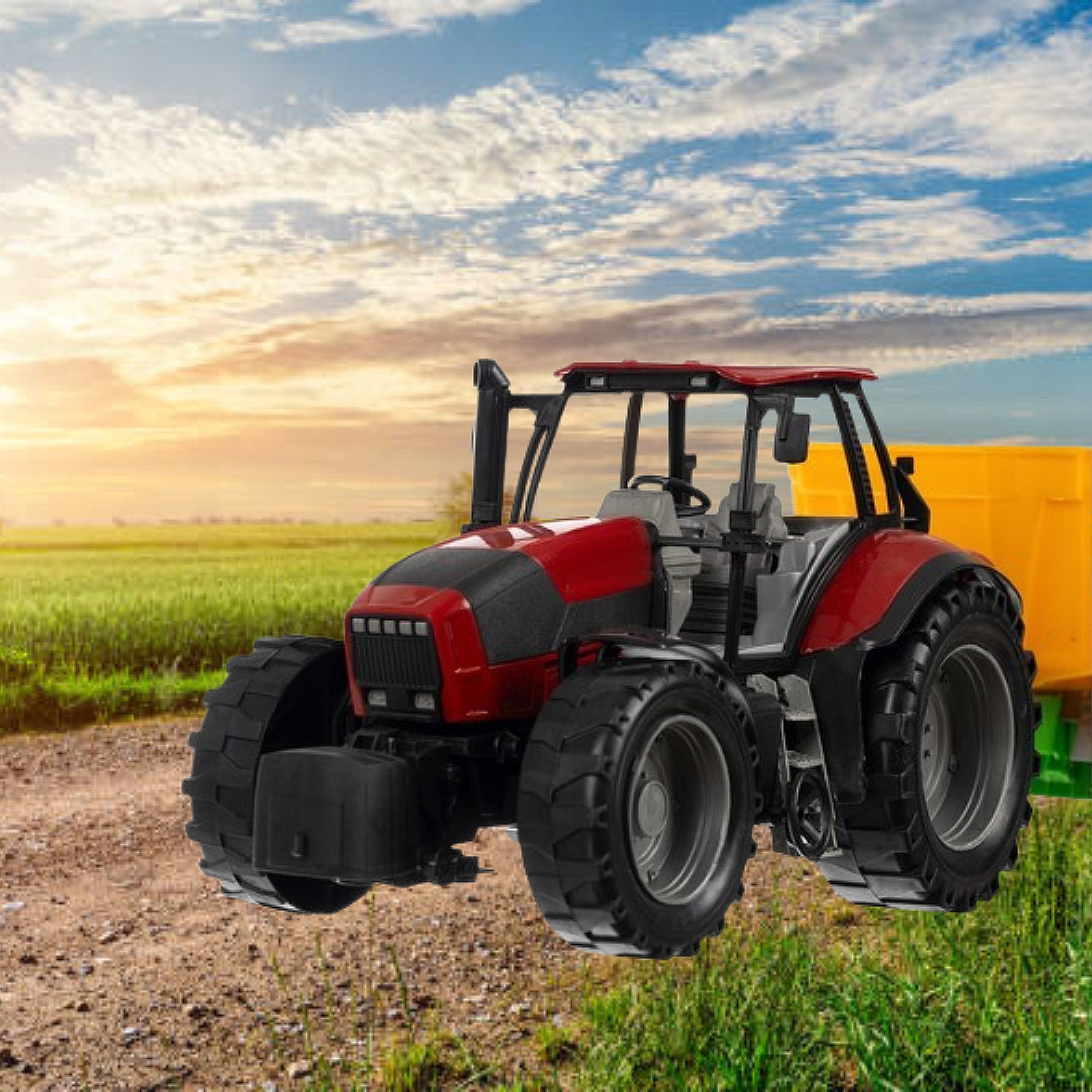LARGE TRACTOR WITH TRAILER FOR CHILDREN XXL KIPROWANIE MOBILE DRIVE EL