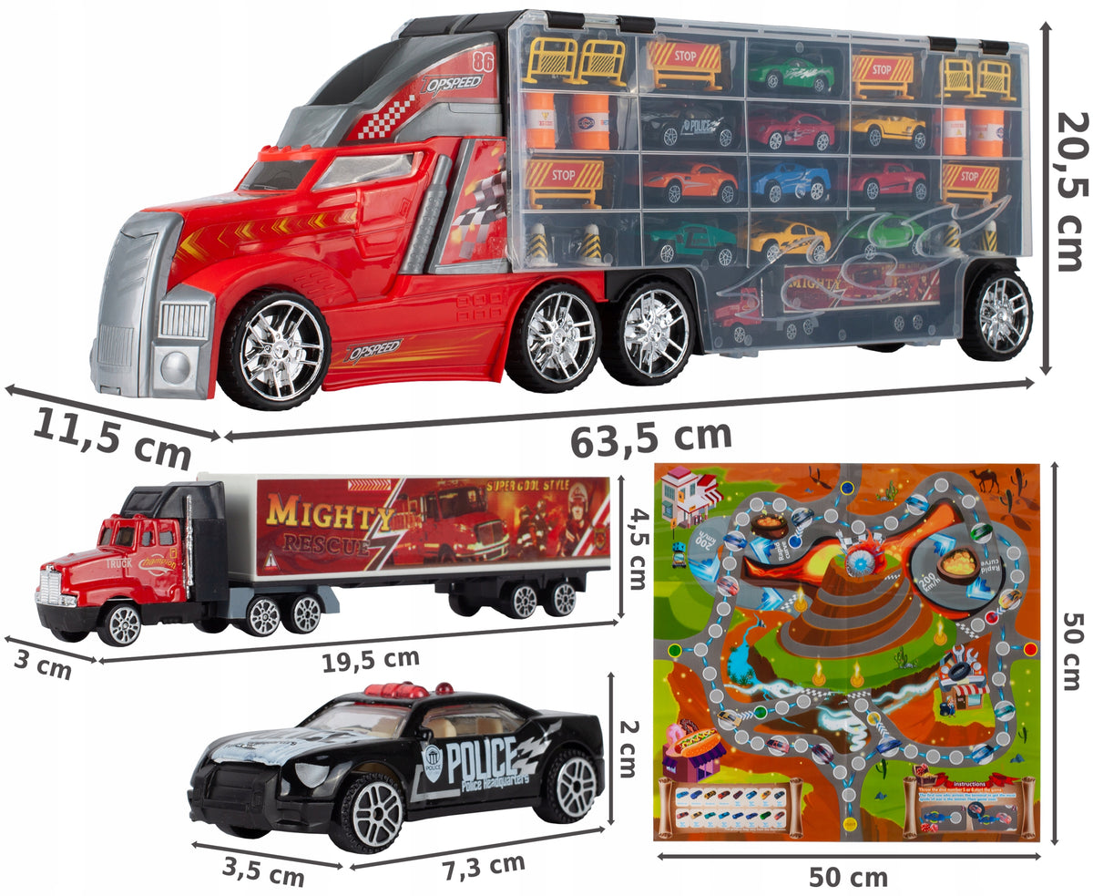 LARGE TRUCK RESORAKI CARS TRANSPORT TRUCK LAUNCHER FOR 10 CARS LARGE Brand MalPlay