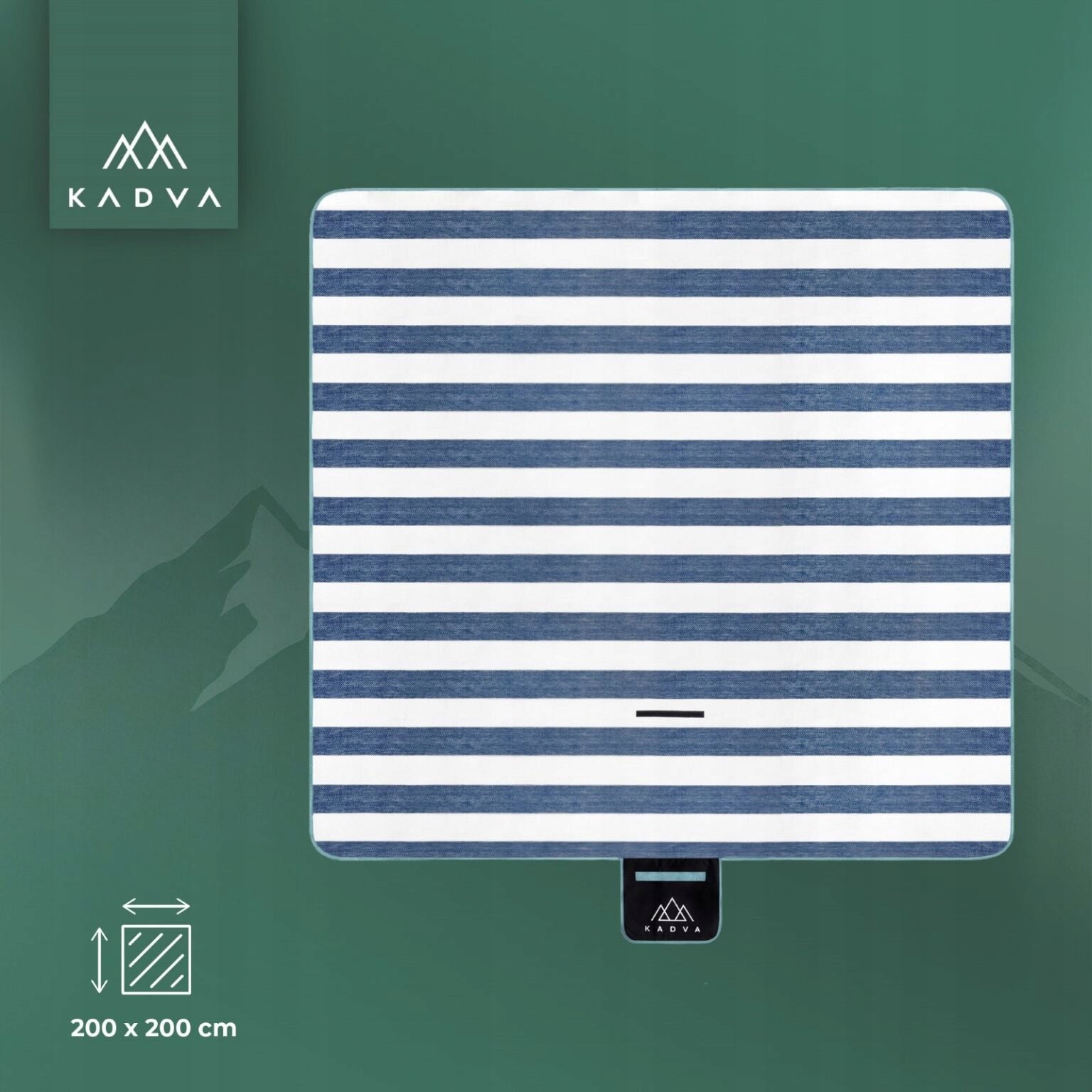 LARGE WATERPROOF BEACH PICNIC BLANKET KADVA TAPISO 200x200 WITH INSULATION Manufacturer code KDV-B4B013