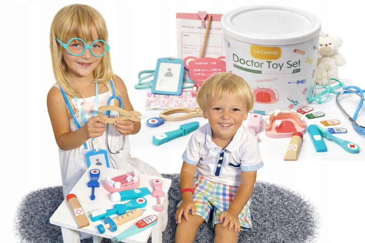 LARGE WOODEN DOCTOR SET PL MONTESSORI play doctor Brand APE TRADE