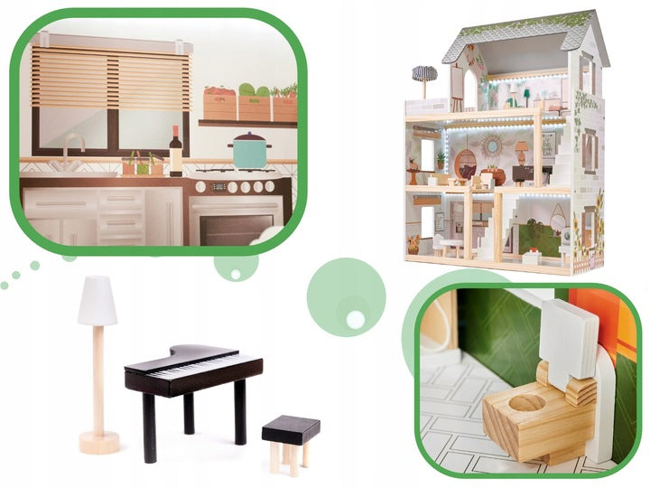 Medinis lėlių namelis Fluxar home MN-1079 78cm
