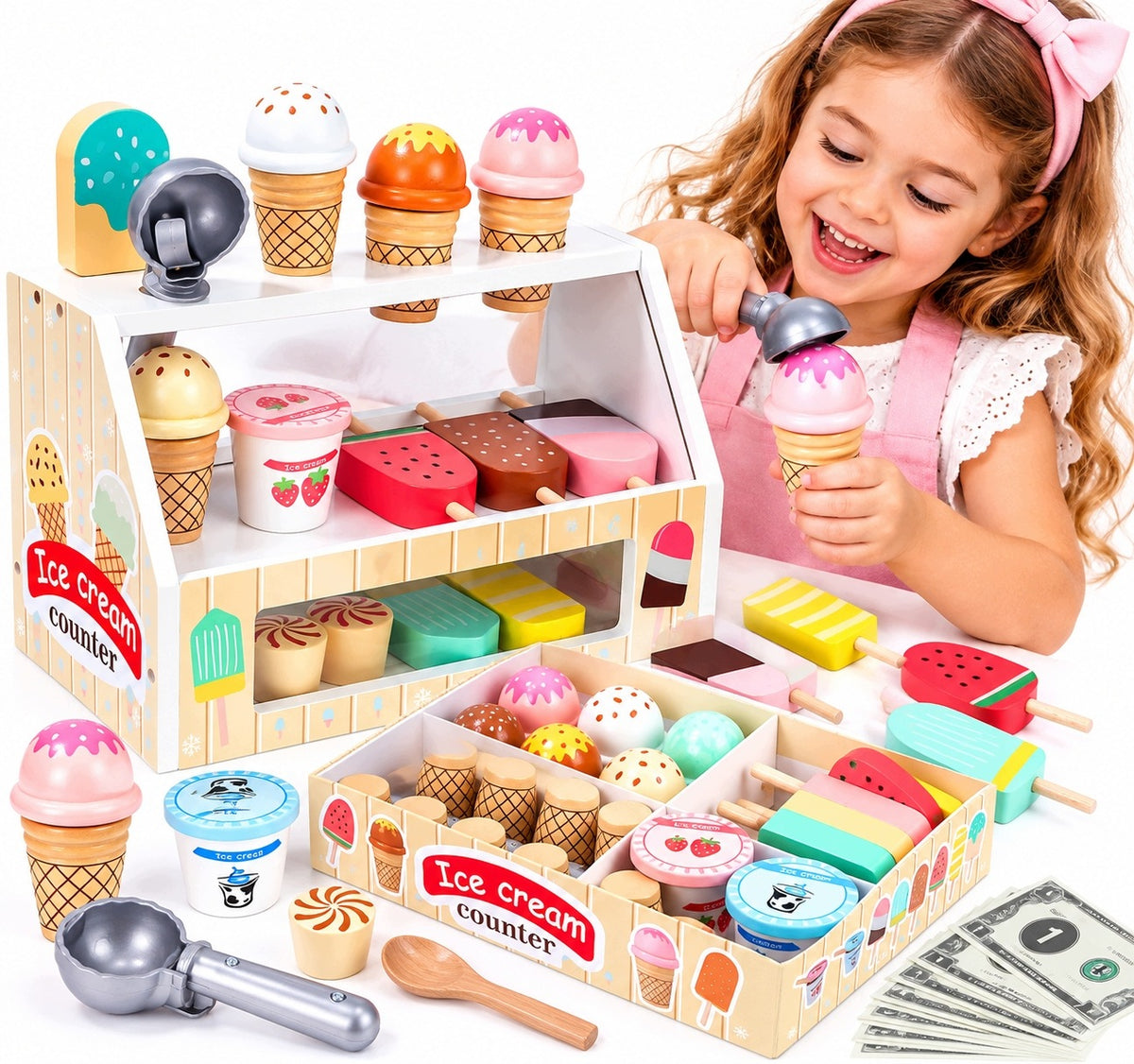 LARGE WOODEN ICE CREAM PARLOR FOR CHILDREN ICE CREAM SHOP SITE SET XXL