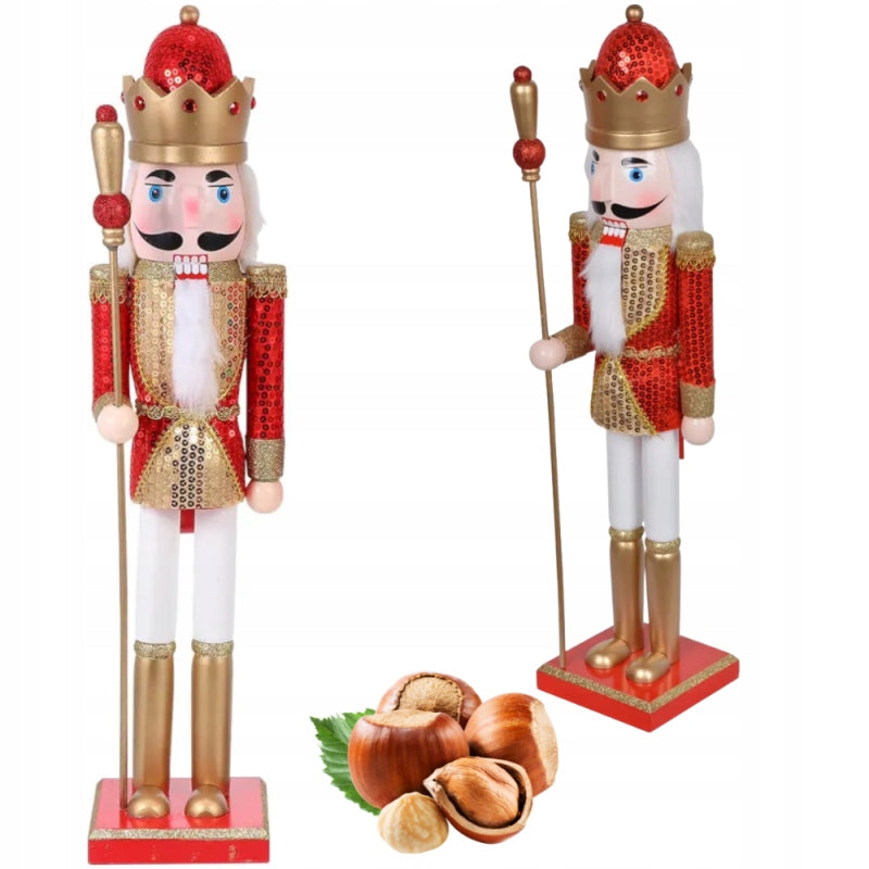 LARGE WOODEN NUTCRACKER FIGURINE CHRISTMAS ORNAMENT XL 60CM WOOD