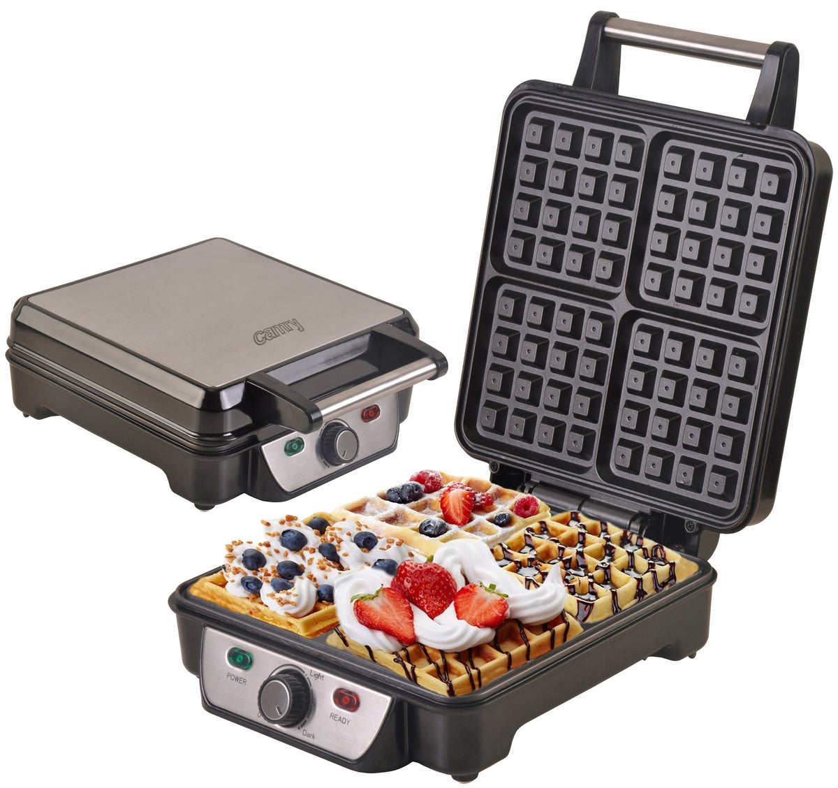 LARGE Waffle Iron Camry FOR 4 DELICIOUS WAFFLES CR 3025 Power rating 1500 W