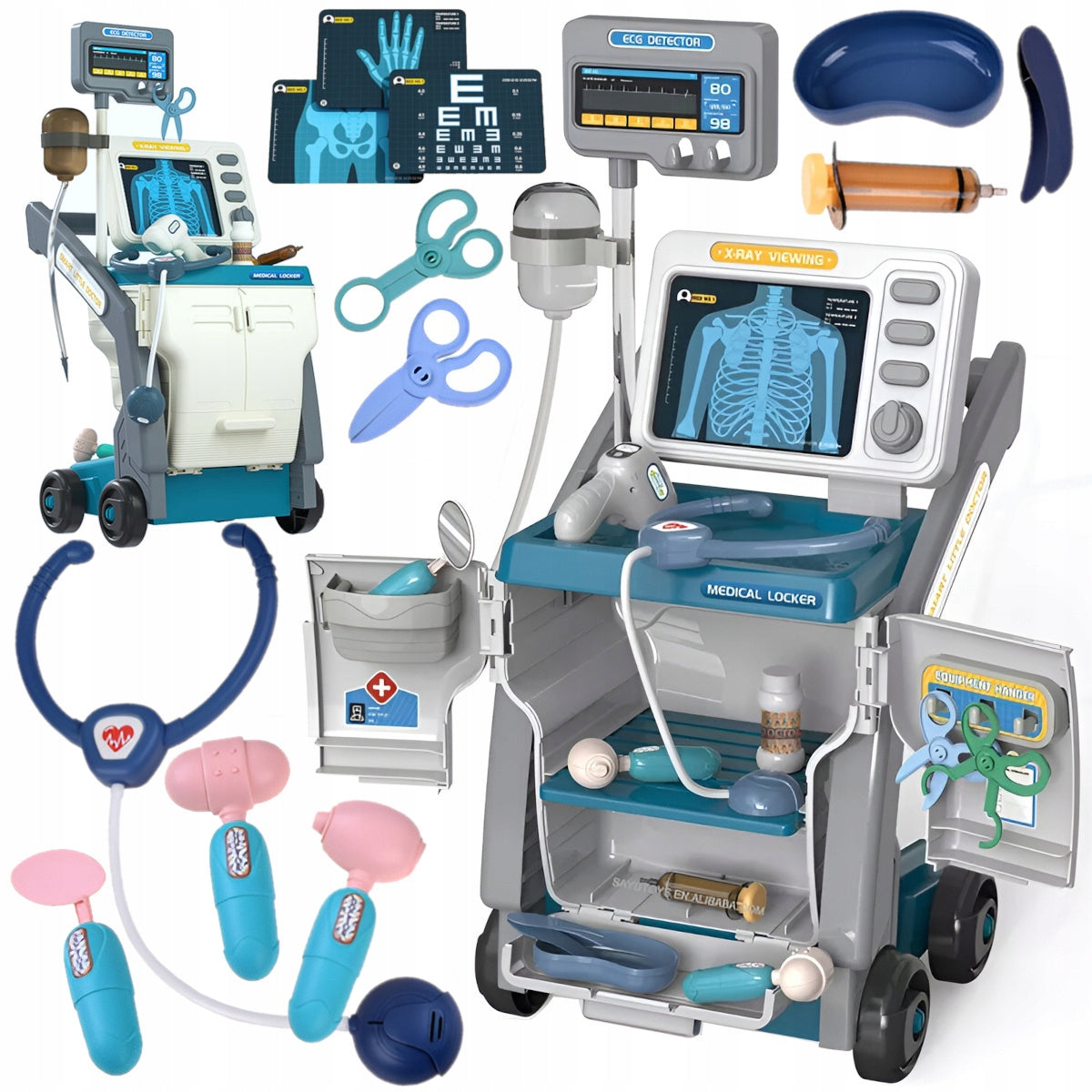 LARGE X-ray medical kit ECG XXL small doctor MEDICAL TROLLEY Packaging status original