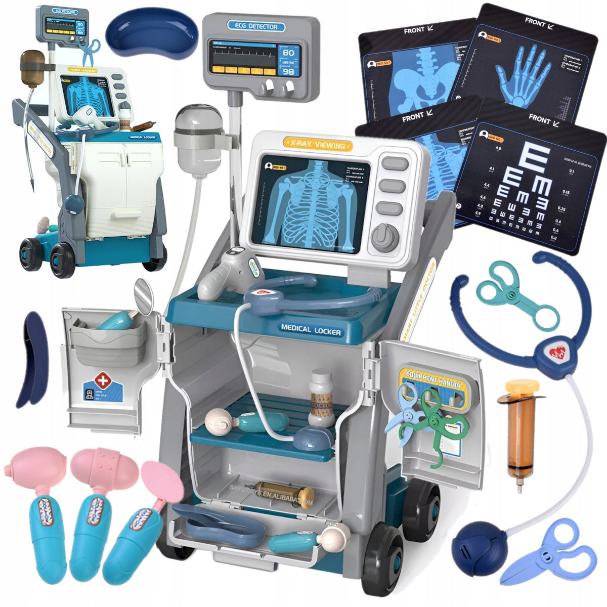 LARGE X-ray medical kit ECG XXL small doctor MEDICAL TROLLEY