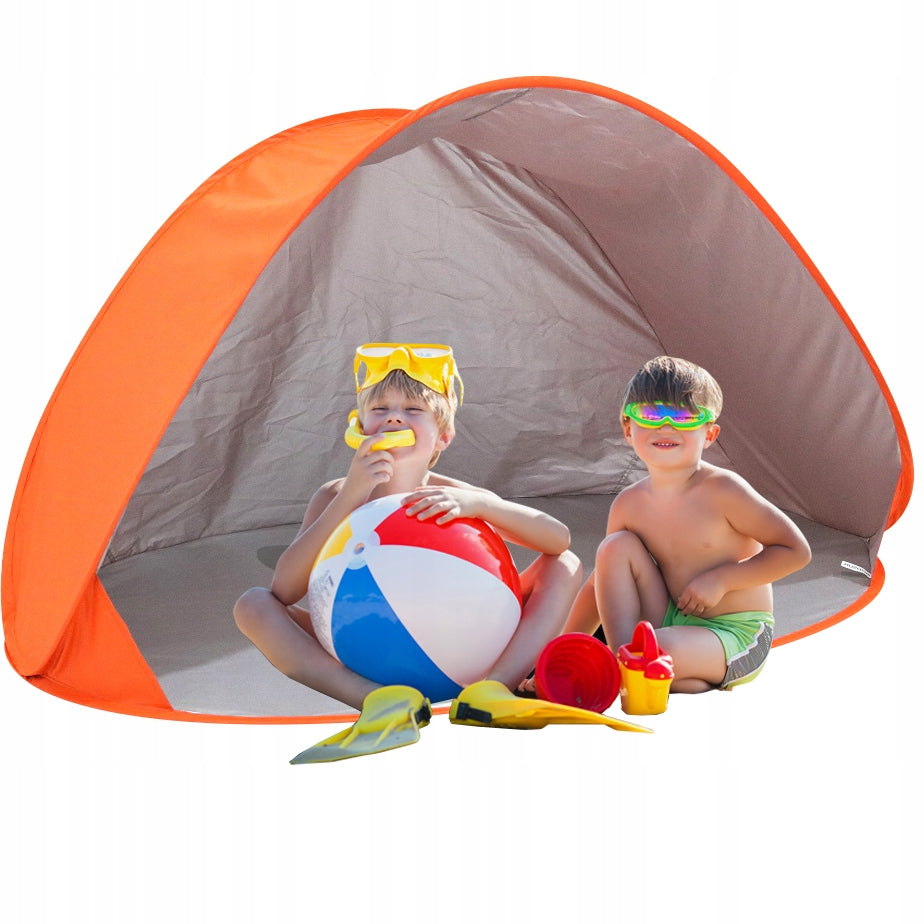 LARGE XXL BEACH TENT SELF-FOLDING AUTOMATIC SCREEN REFLECTS THE SUN