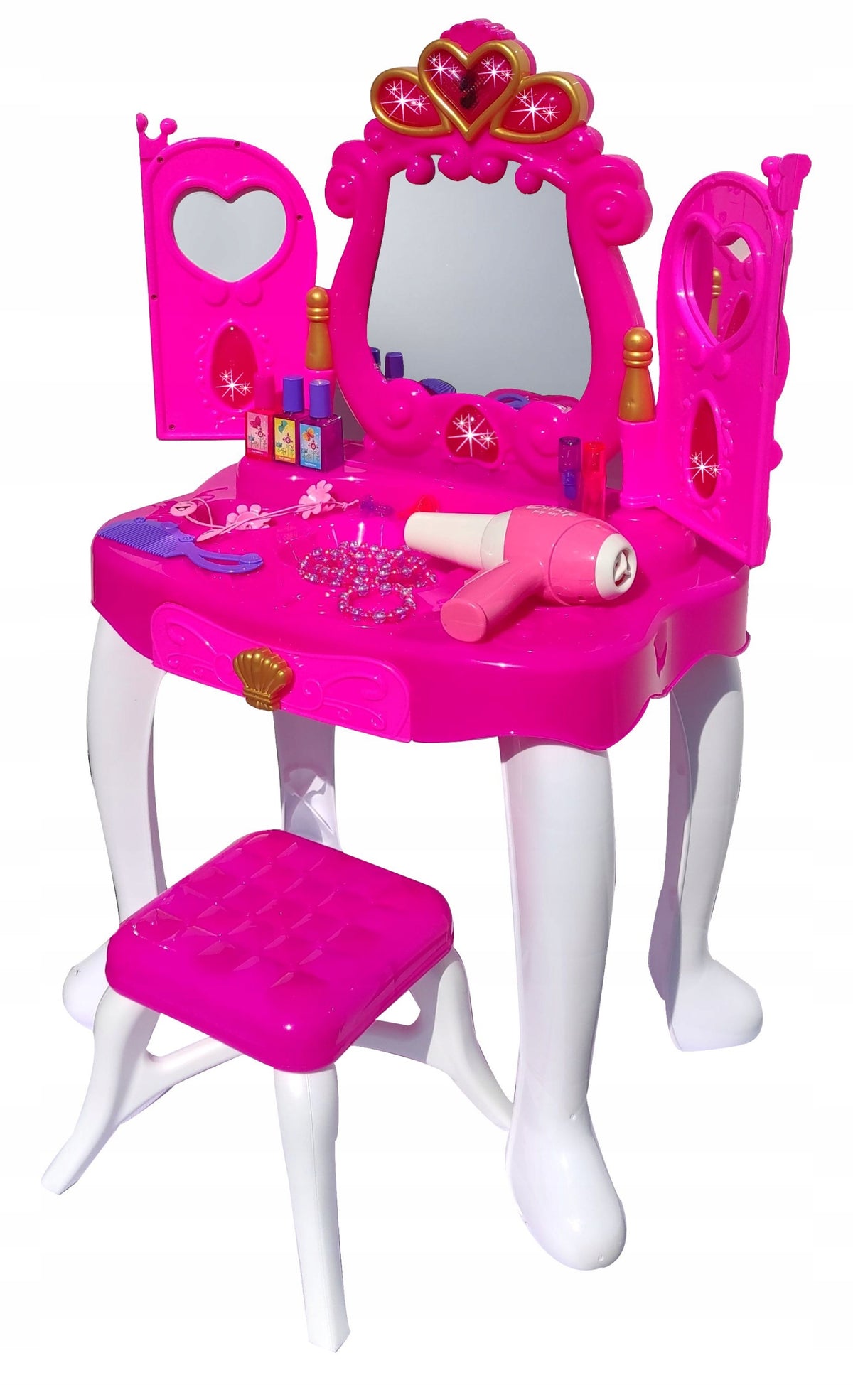 LARGE dressing table for a girl, 72 cm, strong chair Color pink