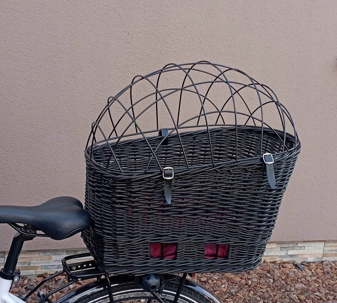 LARGE wicker basket for LUGGAGE RACK Bike basket for DOG + Pillow Manufacturer code BAG 12