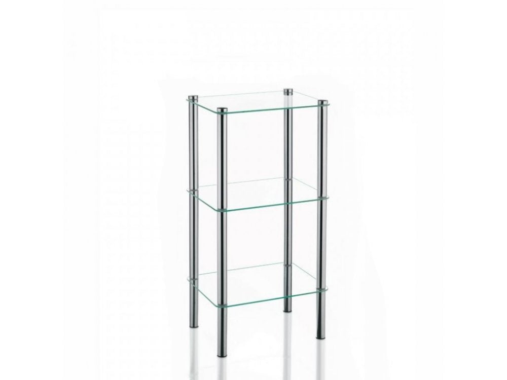 LARS Corner Shelf, Chrome/Glass, 3rd Level Brand Kela