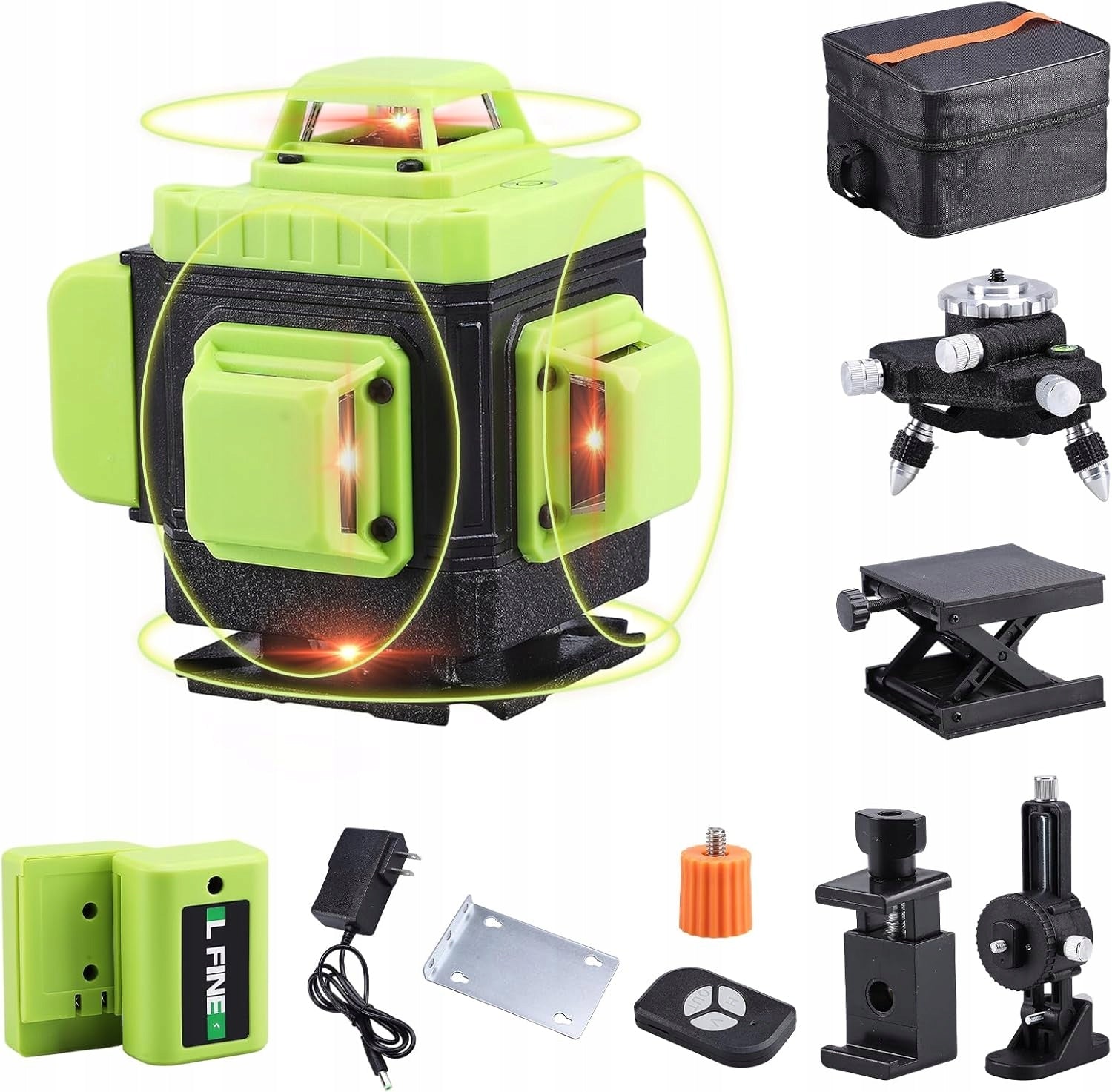 LASER CROSS LEVEL LASER SELF-LEVELING 16 LINES REMOTE CONTROL 2X BATTERY