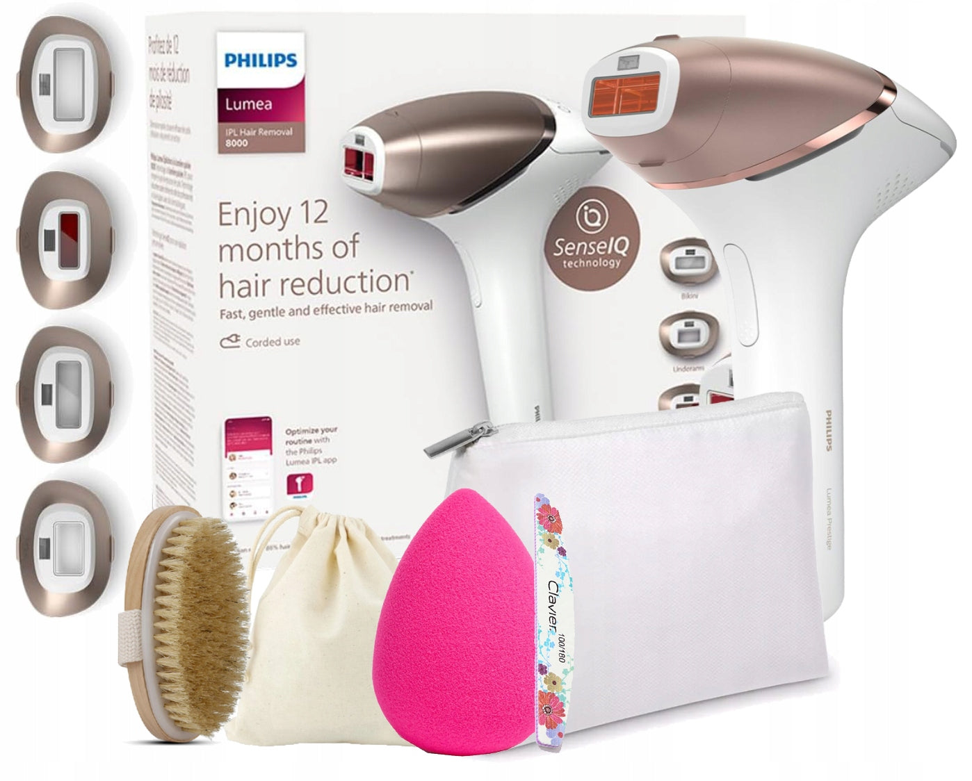 LASER EPILATOR PHILIPS LUMEA PRESTIGE + BODY BRUSH + SPONGE