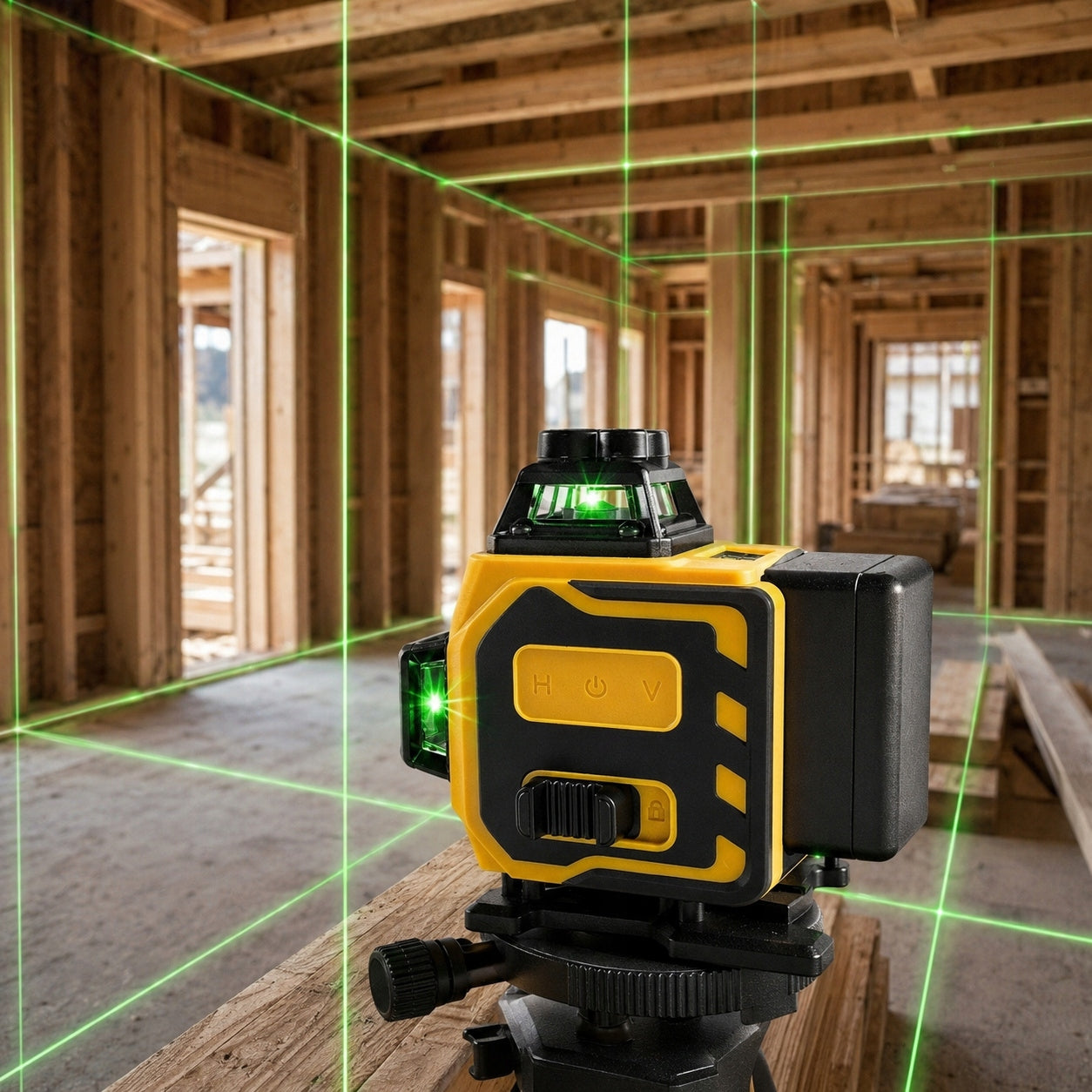 LASER LEVEL 360 4D 16 LINES WITH TRIPOD CROSS LASER SET Maximum working range 20 m