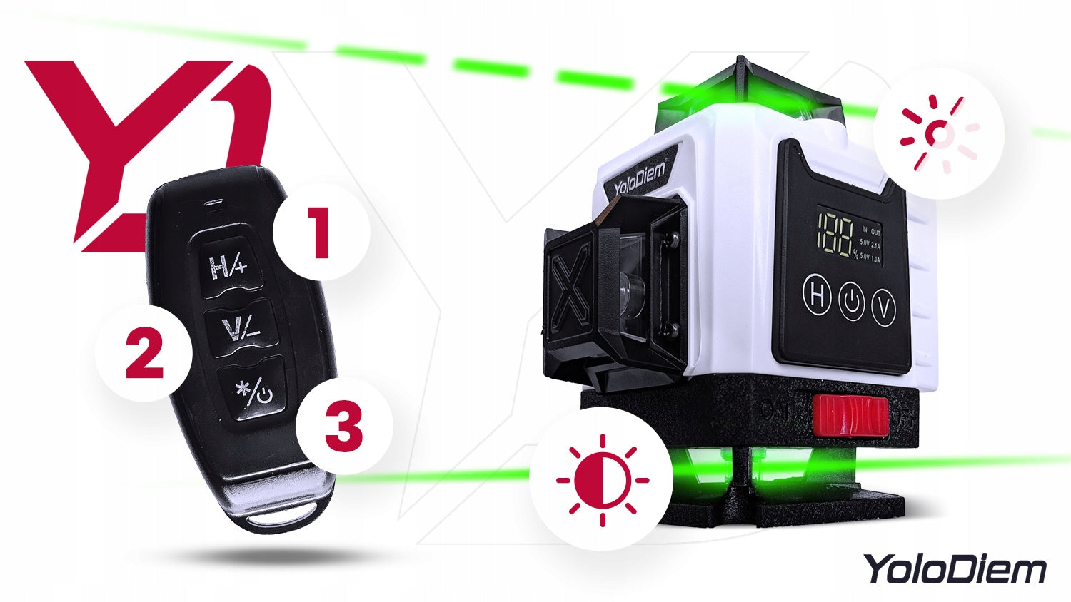 LASER LEVEL 360 Laser Cross Green LEVEL 4D 16 LINES SET Packaging status original