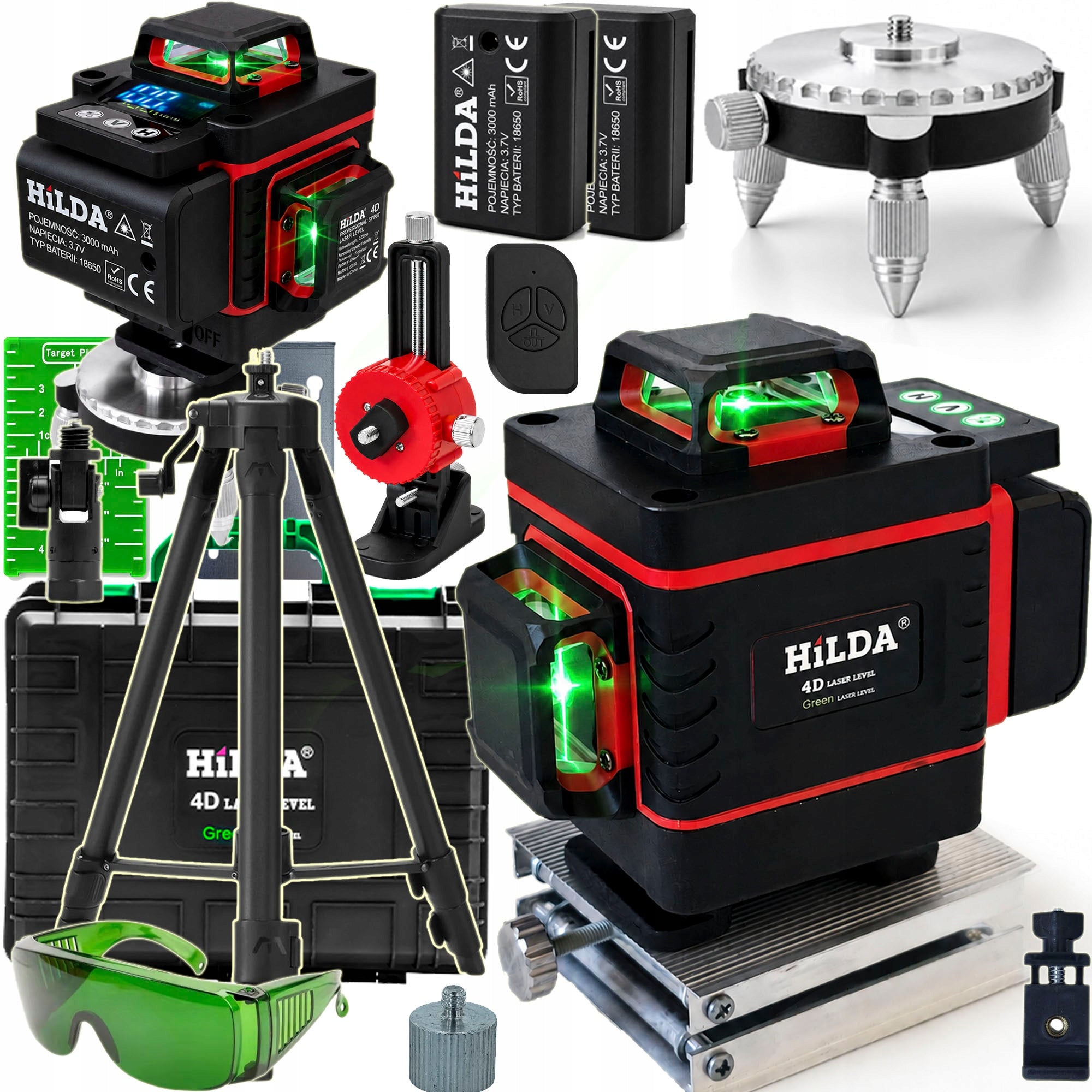 LASER LEVEL 360 PLANE HILDA 4D MAX CROSS LASER TRIPOD 1,6