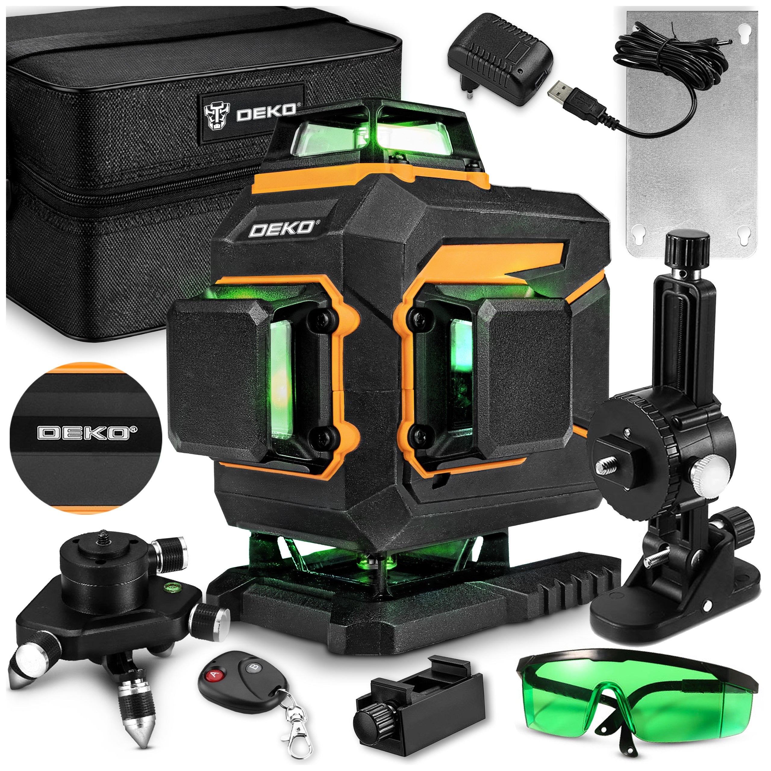 LASER LEVEL 360 PRO PLANE 4D CROSS LASER GREEN DEKO