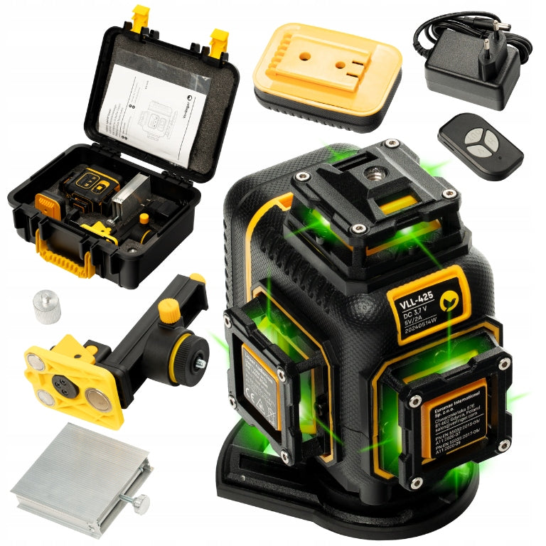 LASER LEVEL 4×360° CROSS LASER 4D SET + ACCESSORIES