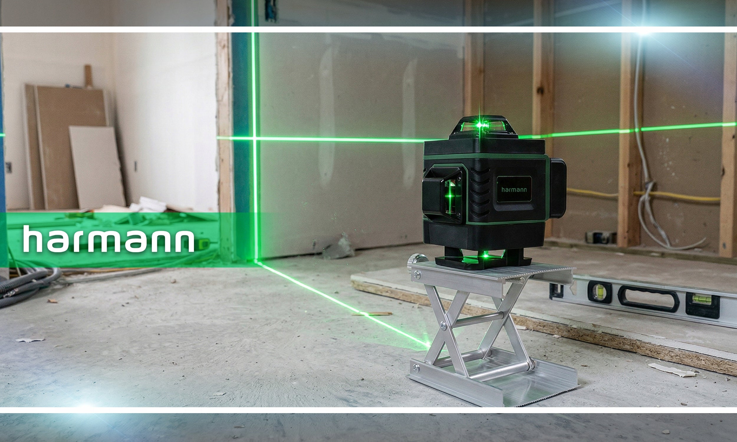 LASER LEVEL CROSS LASER 4D 16 LINES 360 LASER SET +STAND Measurement accuracy (+/-) 0.1 mm