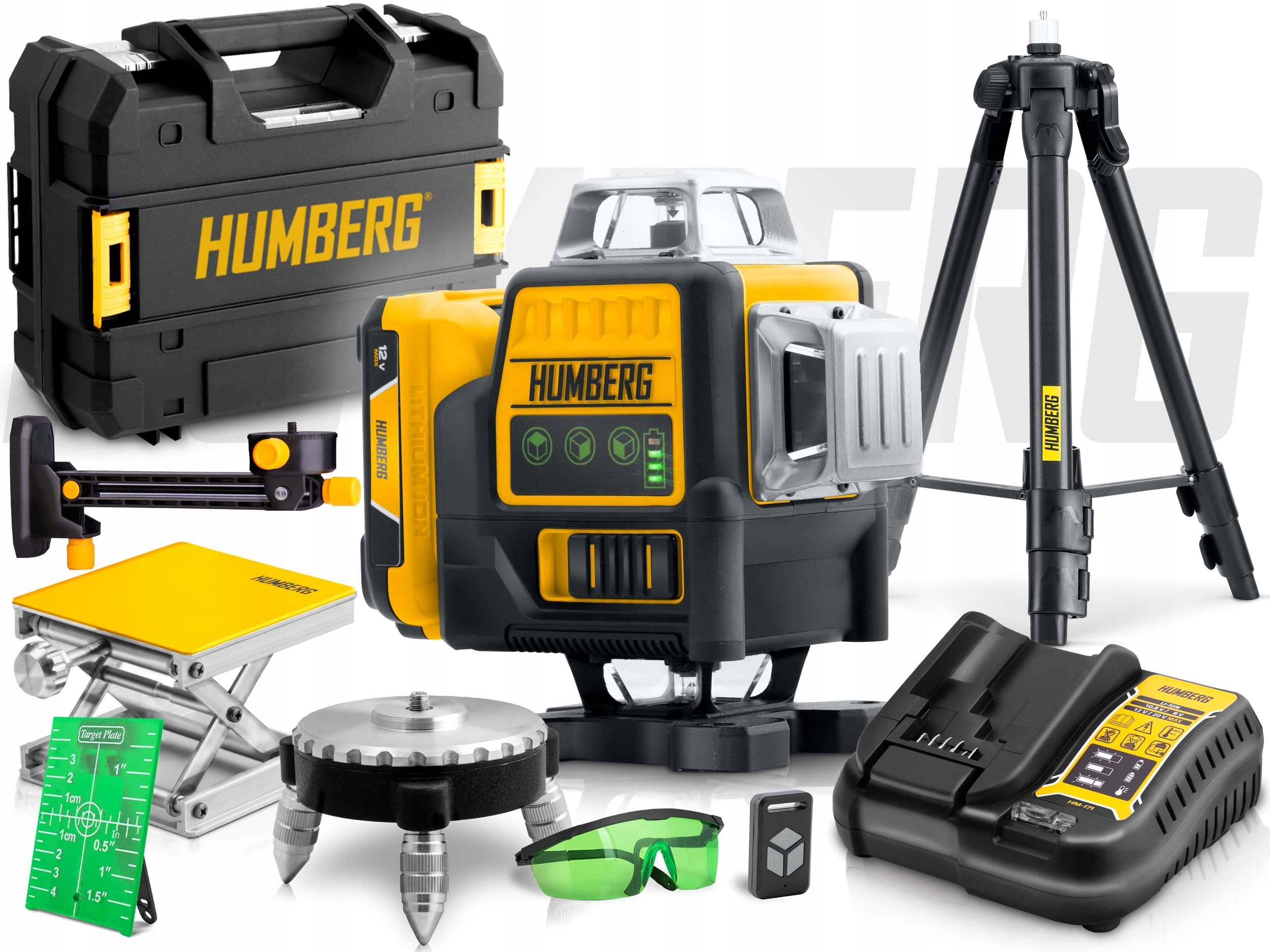 LASER LEVEL CROSS LASER 4D SELF LEVELING 50m SET HUMBERG Manufacturer code 517100