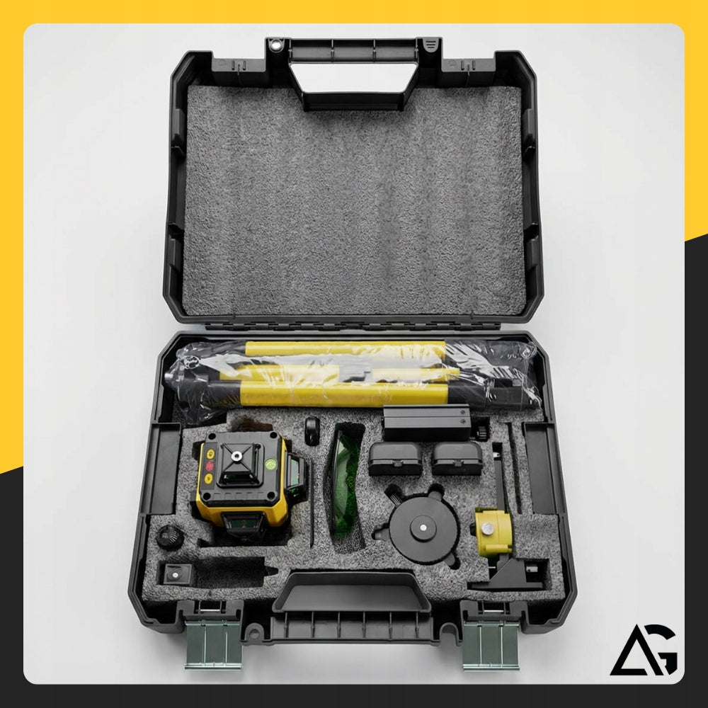 LASER LEVEL LASER 360 4D 16 LINES CROSS TRIPOD CASE +APPLICATION Power supply rechargeable battery