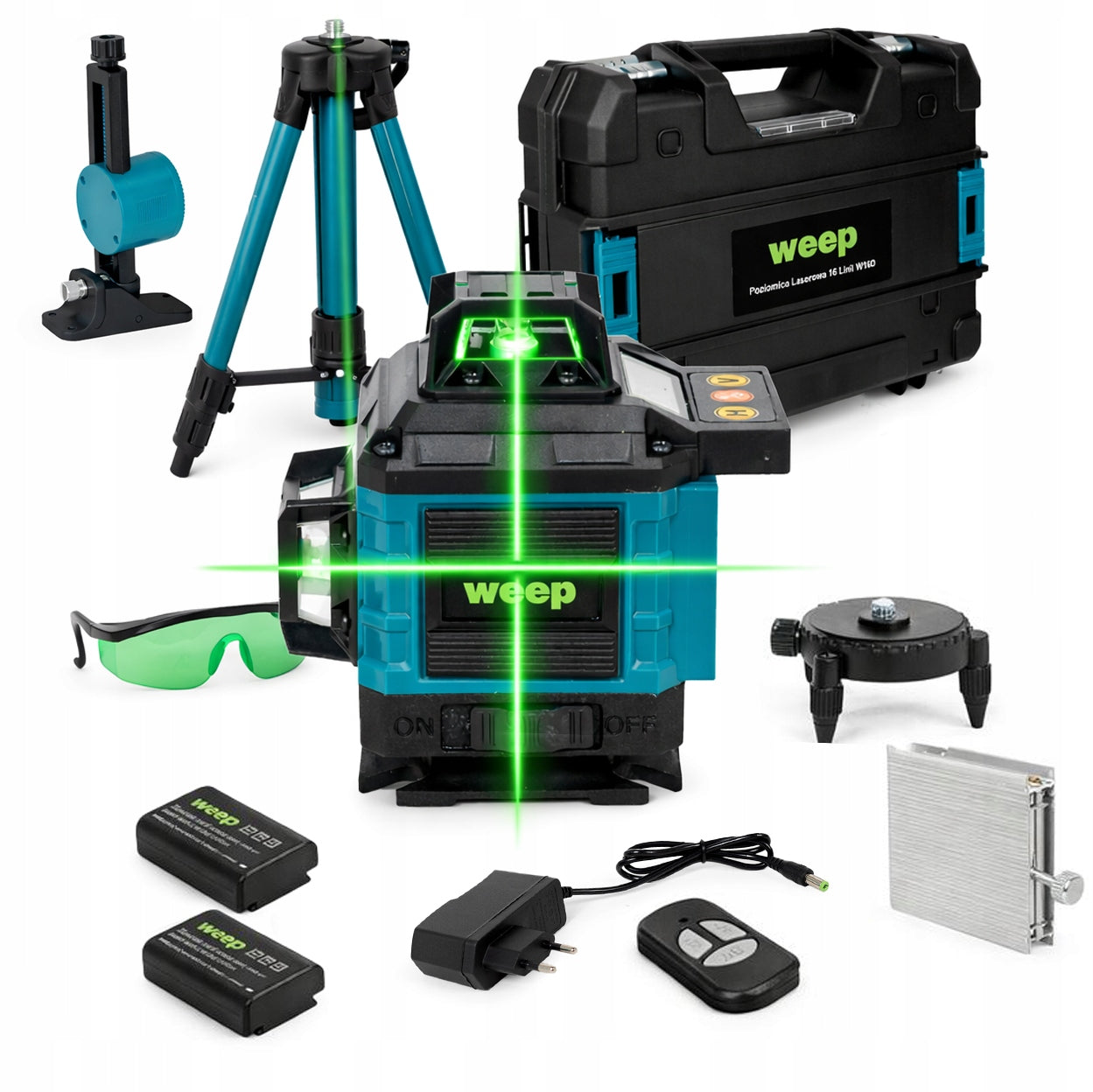 LASER LEVEL WEEP 4D 16 CROSS LINE 360 SET TRIPOD