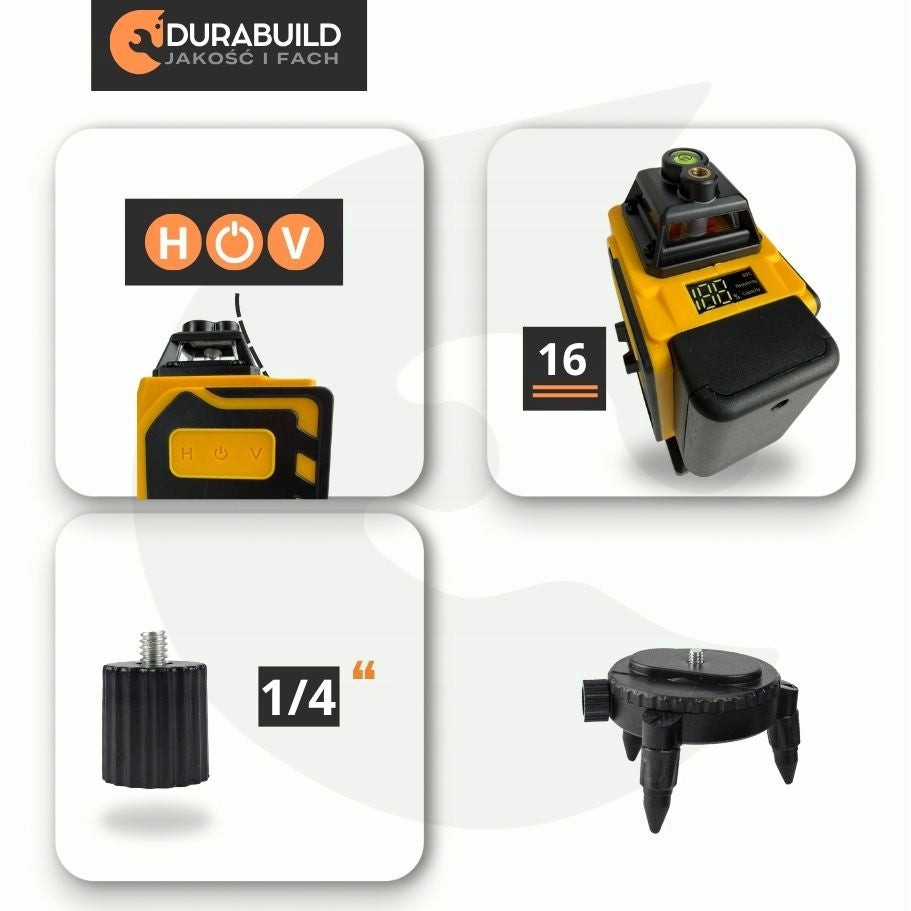 LASER LEVEL WITH LCD 16 LINE 360 PRO CROSS LASER FOR PROFESSIONAL Packaging status original