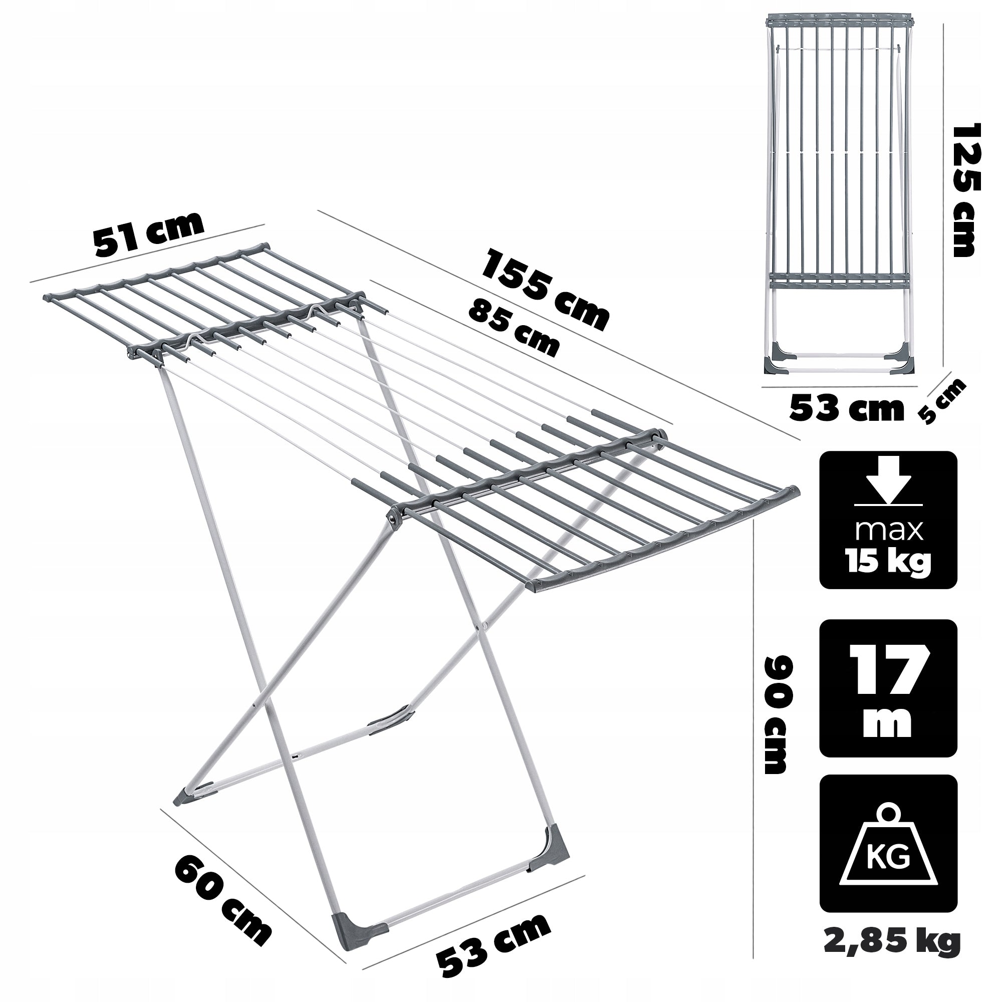 LAUNDRY DRYER 17m CLOTHES TELESCOPIC UNDERWEAR EXTENDABLE STANDING LARGE Manufacturer code K16950_1