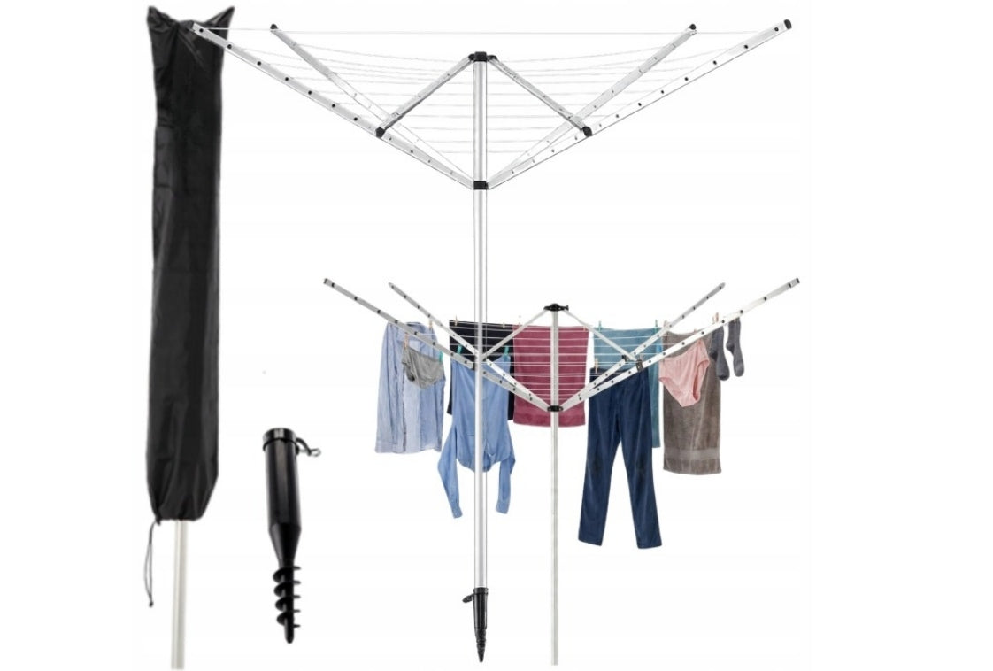 LAUNDRY DRYER GARDEN ROTARY STRONG XXL LARGE 50 m + ANCHOR Total height 190 cm