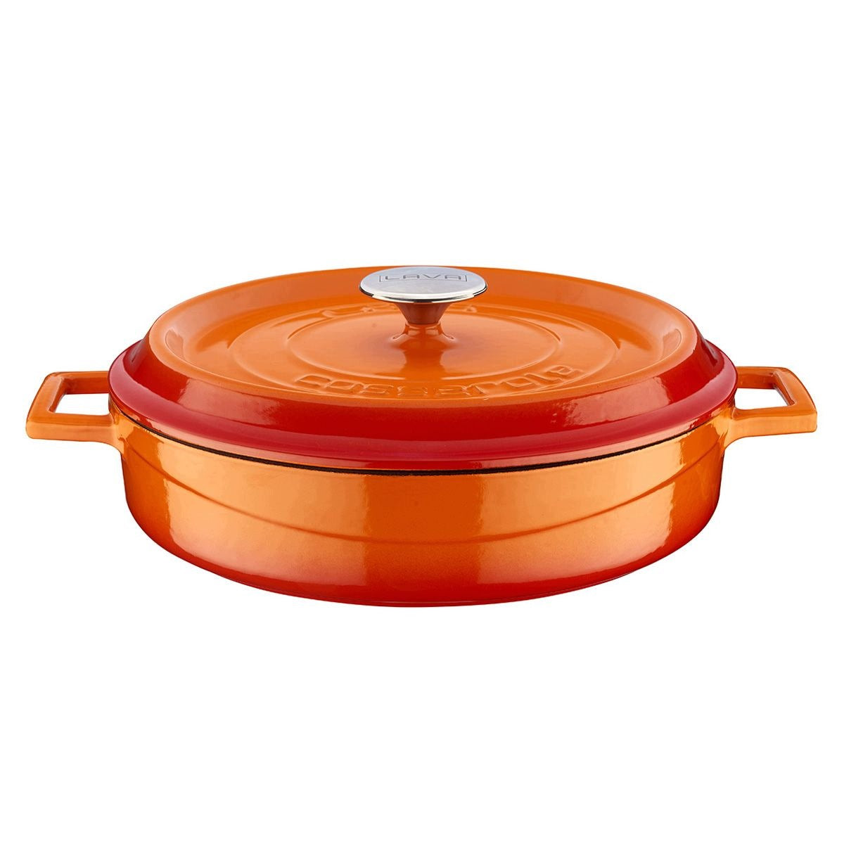LAVA Cast iron pot for stewing with lid, enamel