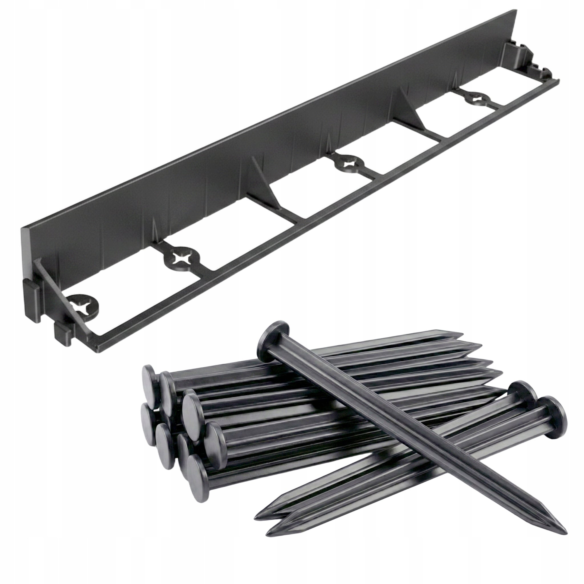 LAWN GARDEN EDGING 50mm BORDER PALISADA 10m + 80 ANCHORS Polish Length 1000 cm