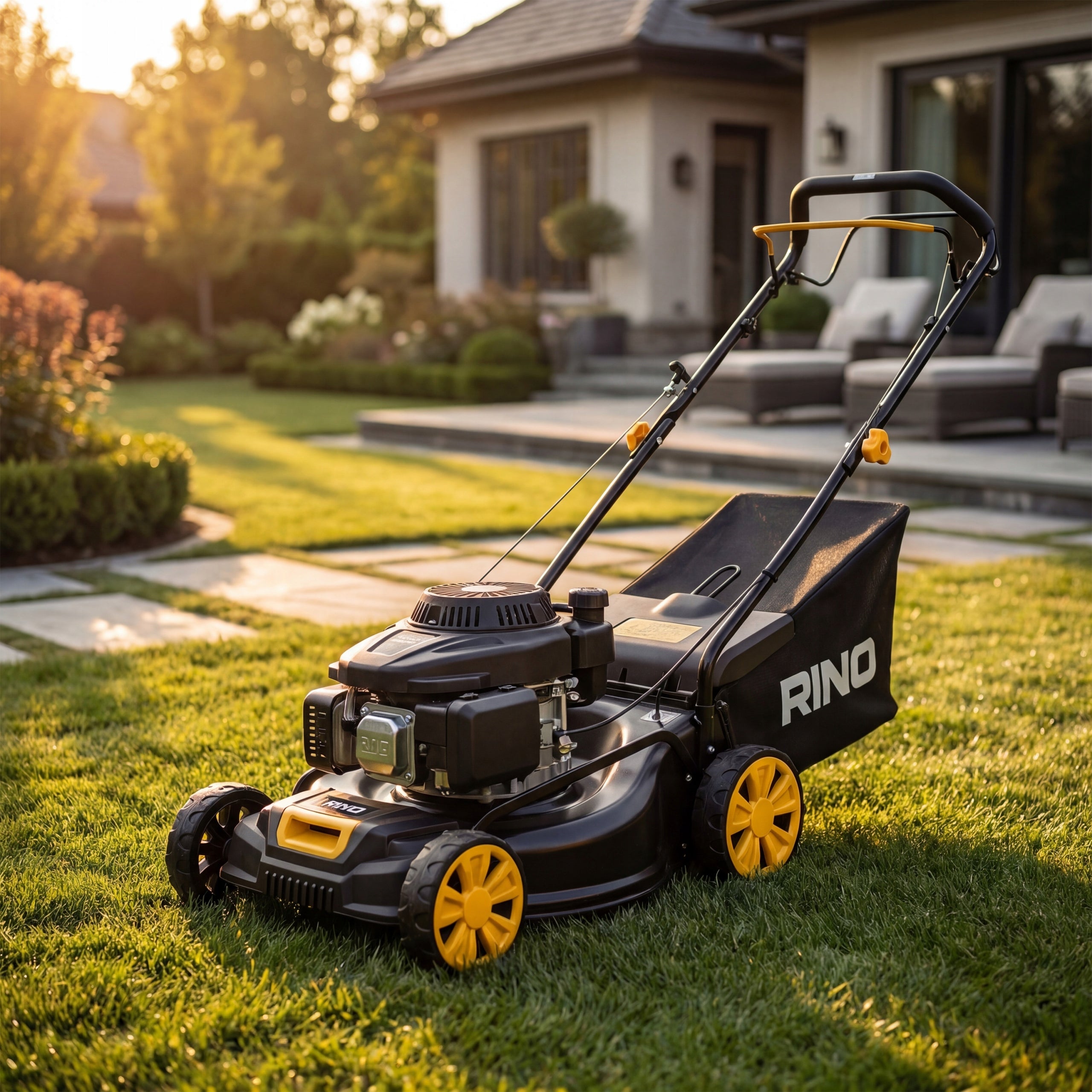 LAWN MOWER DIESEL ENGINE OHV 125 CM 3 KM BASKET 45L 30/45/65MM RINO Manufacturer code RN-31454