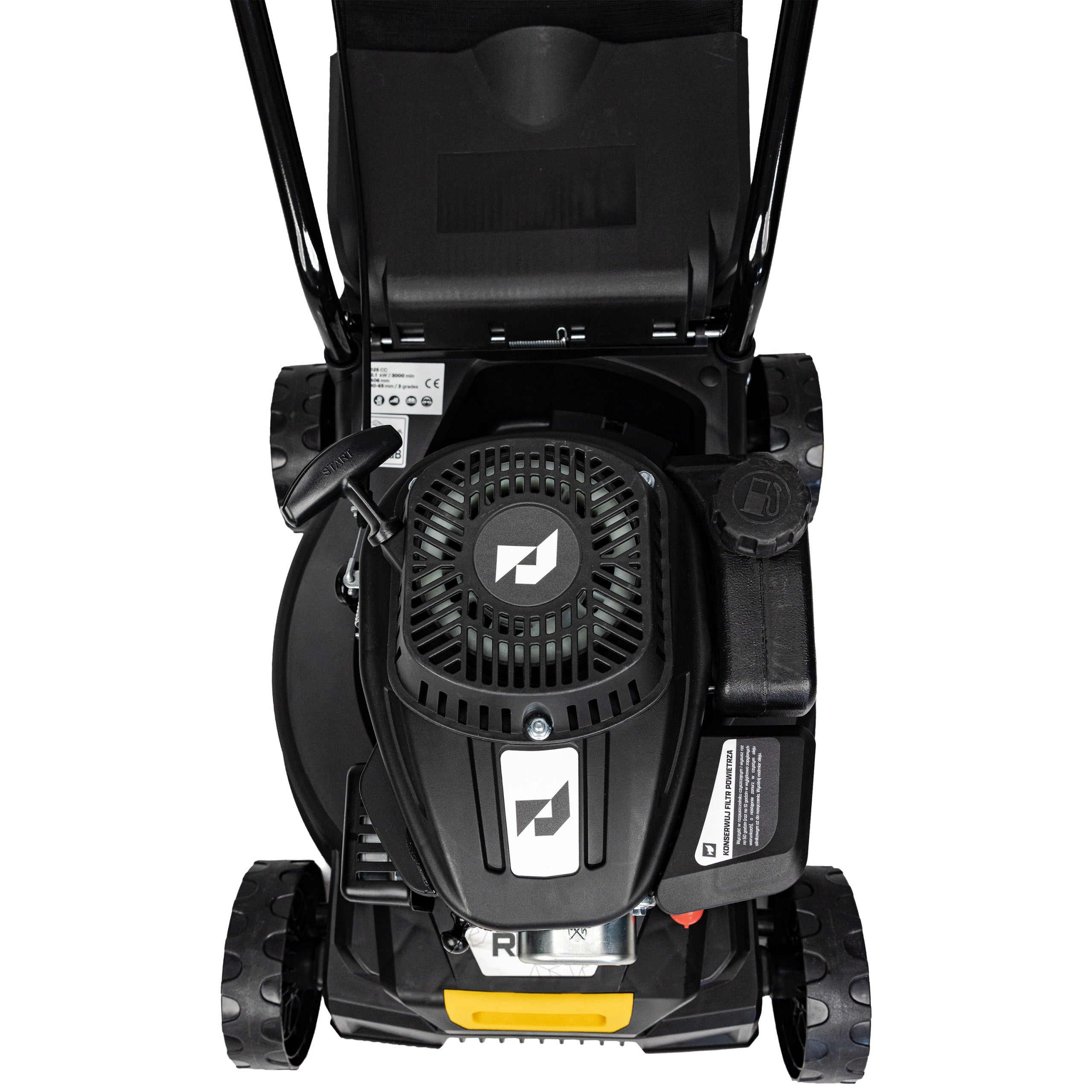 LAWN MOWER DIESEL ENGINE OHV 125 CM 3 KM BASKET 45L 30/45/65MM RINO Mowing width 40.6 cm