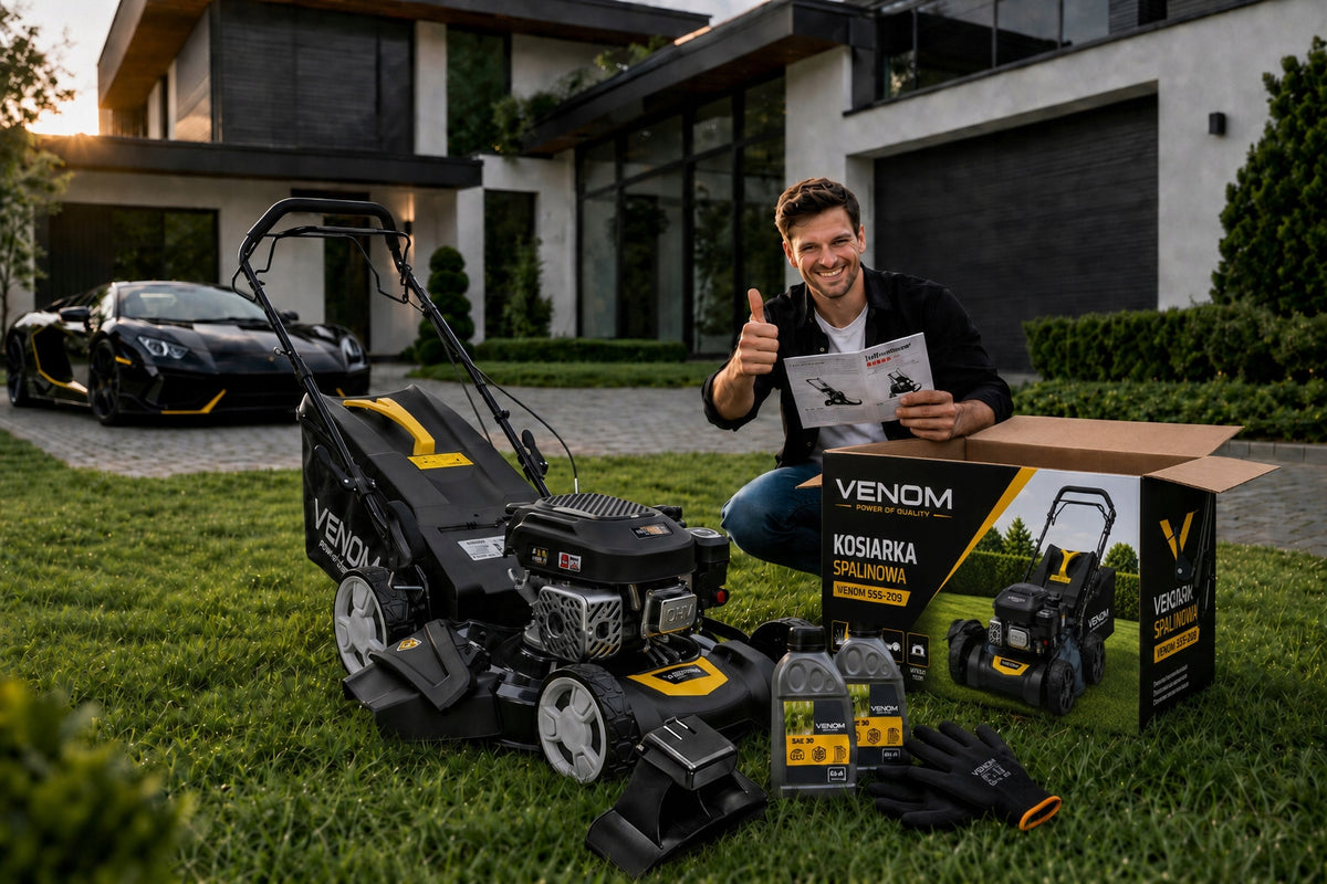 LAWN MOWER VENOM 55cm MULCH POWERFUL MOTOR 209cc PRO DRIVE Manufacturer code KOSIARKA SPALINOWA VENOM VEN 55S-209