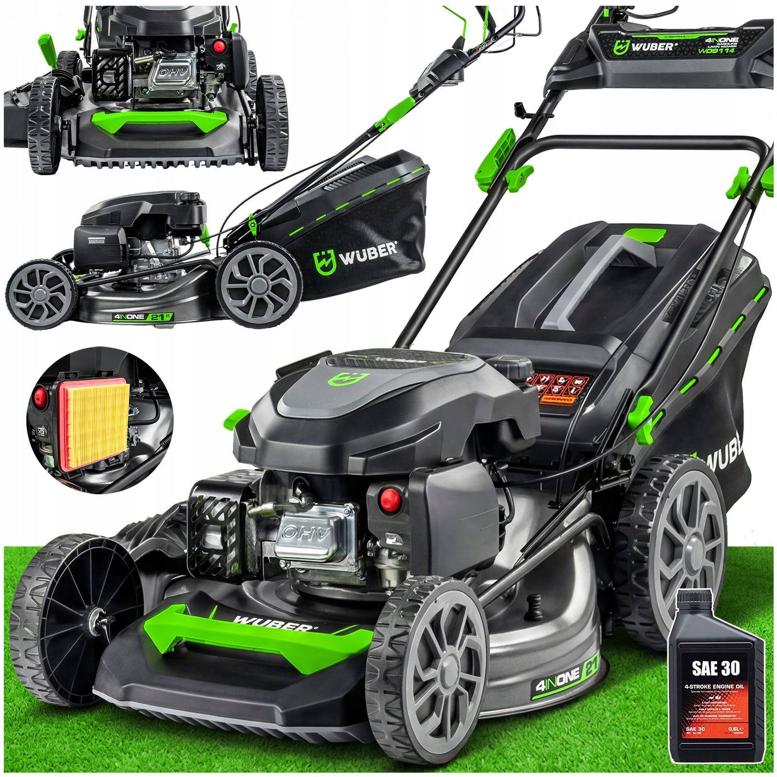 LAWN MOWER WITH DRIVE 6,25KM POWERFUL ENGINE RATO MULCH. 53CM