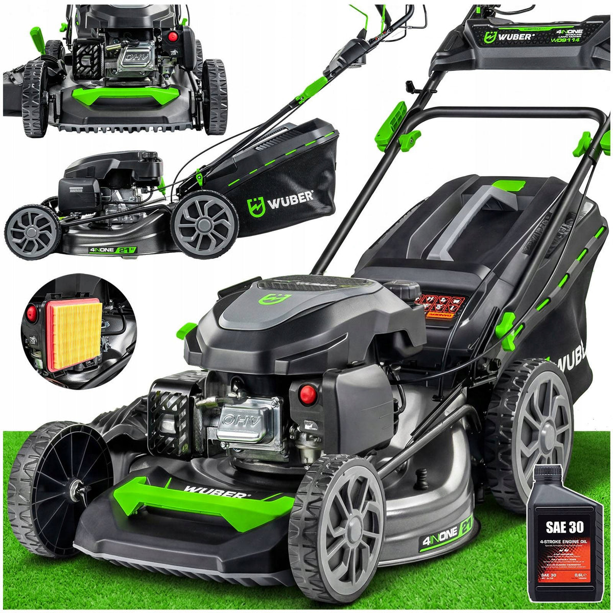 LAWN MOWER WITH DRIVE 6,25KM POWERFUL ENGINE RATO MULCH. 53CM