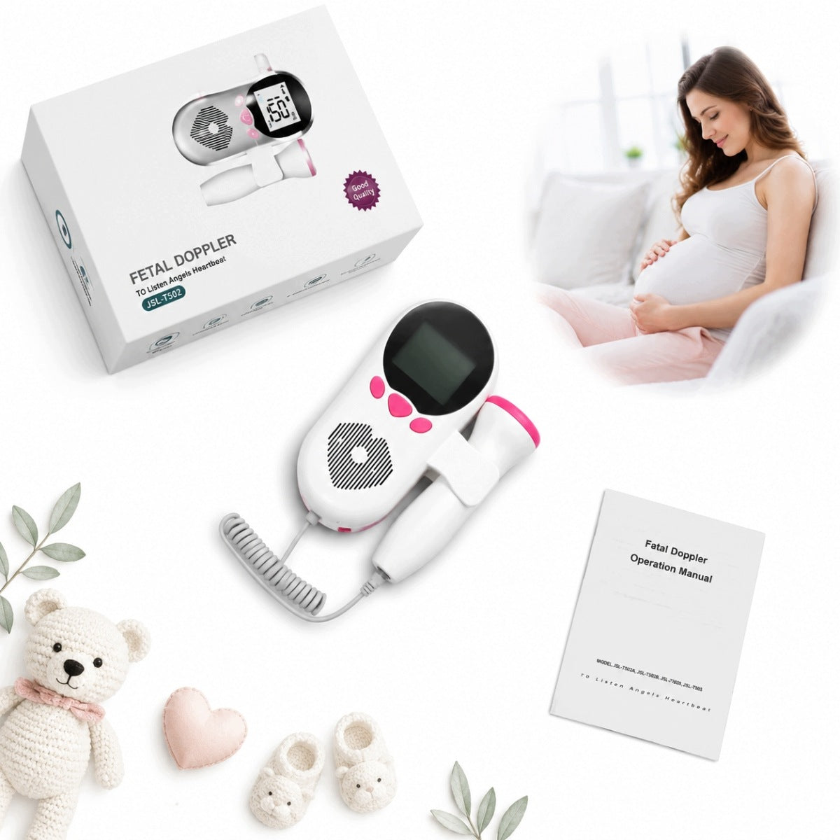 LCD FETAL HEART RATE DETECTOR DOPPLER MONITOR, CONVENIENT AND PRACTICAL 2026 NEW