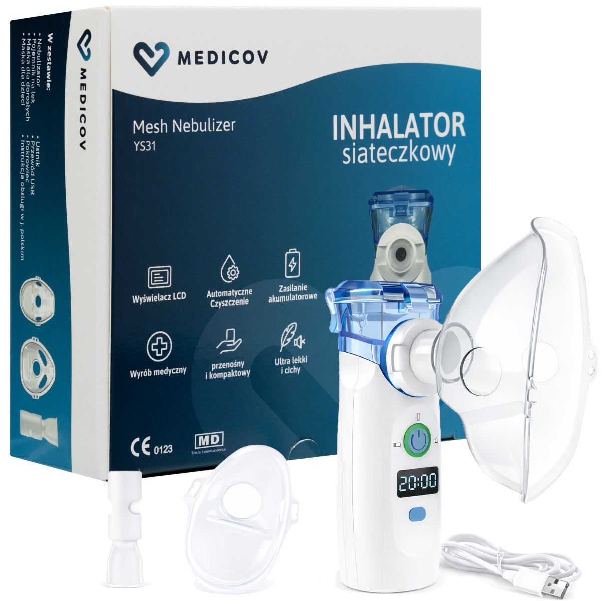 LCD MESH INHALER PORTABLE NEBULIZER FOR CHILDREN ADULTS QUIET