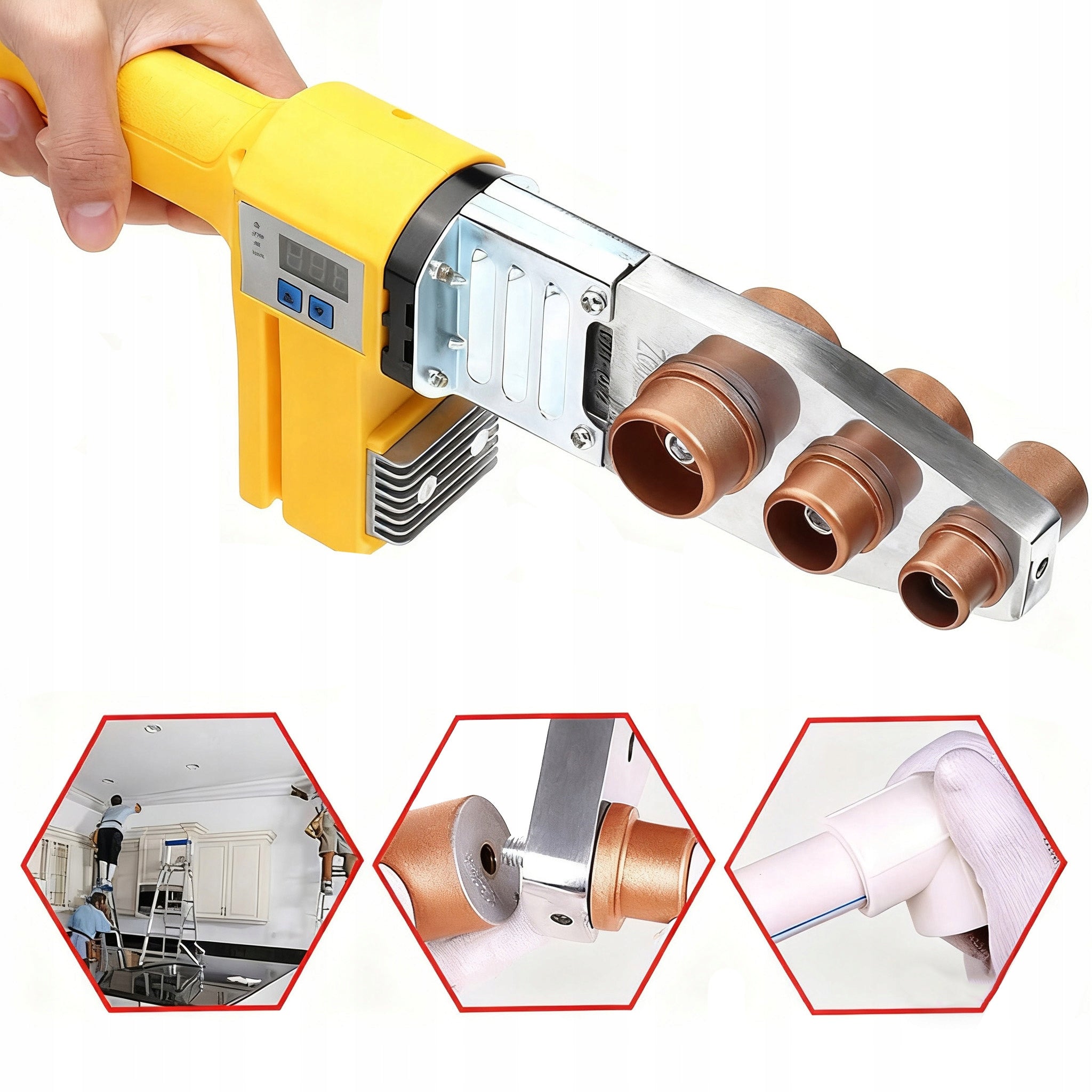 LCD PIPE WELDING MACHINE PP PVC DIES 16-63mm 2800W POLYFUSION DISPLAY Brand no brand