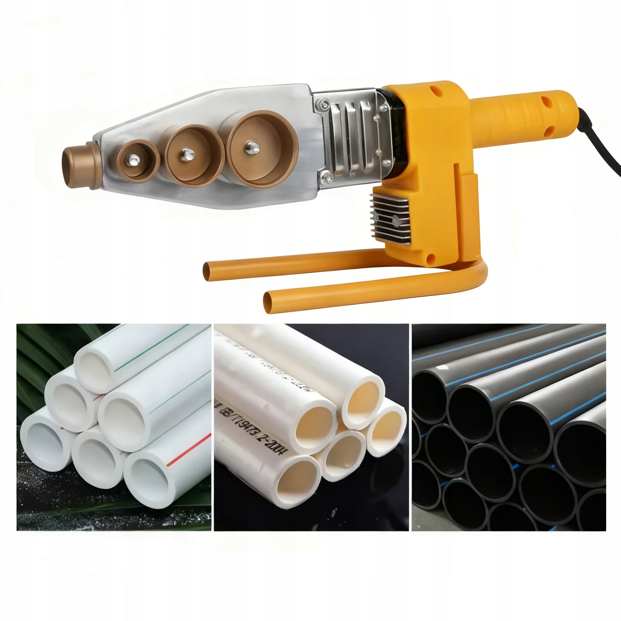LCD PIPE WELDING MACHINE PP PVC DIES 16-63mm 2800W POLYFUSION DISPLAY Maximum power 2800 W
