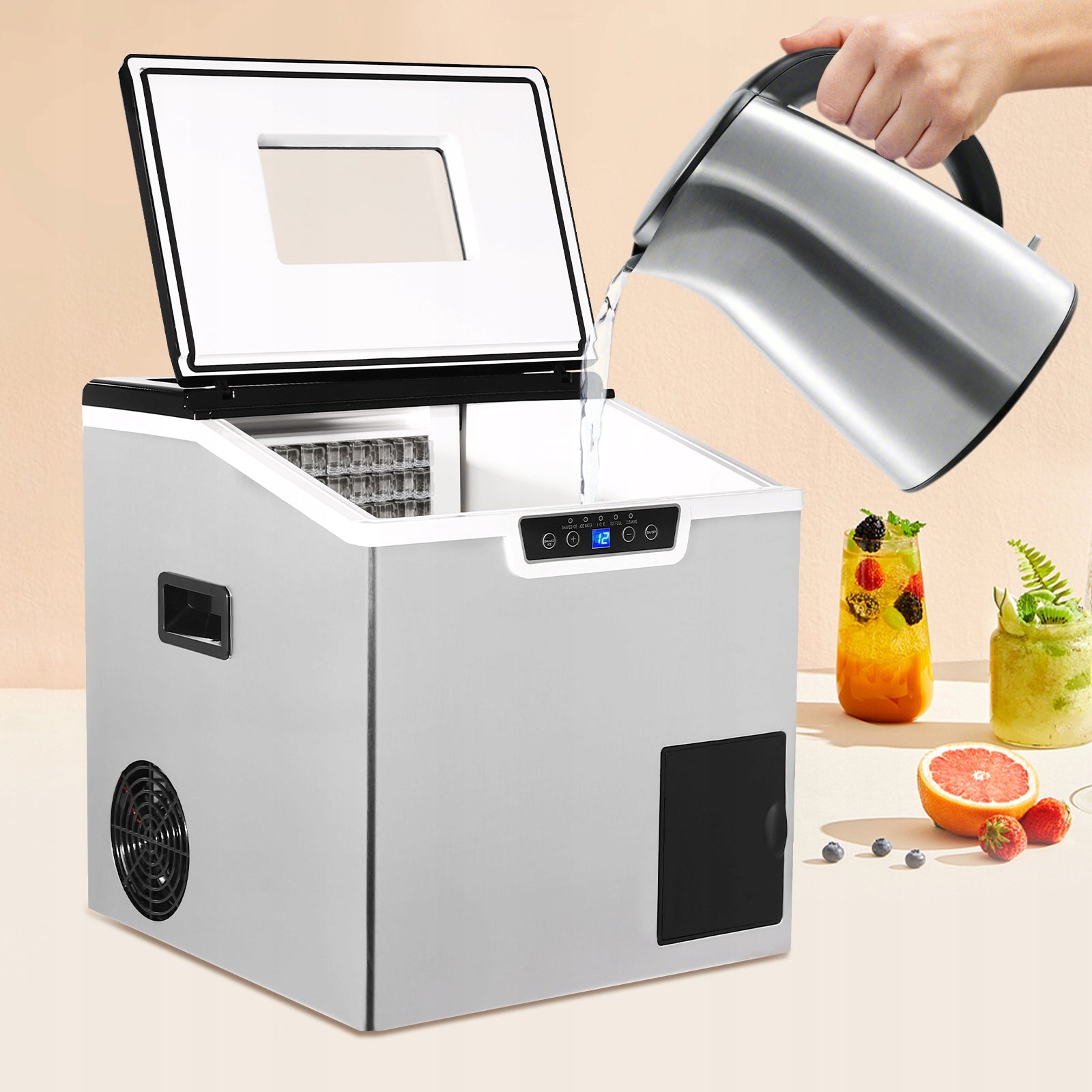 LCD SCREEN ICE MAKER, 2 IN1 CRUSHED ICE AND ICE CUBE MAKER-1.8L 220V Manufacturer code agda45643