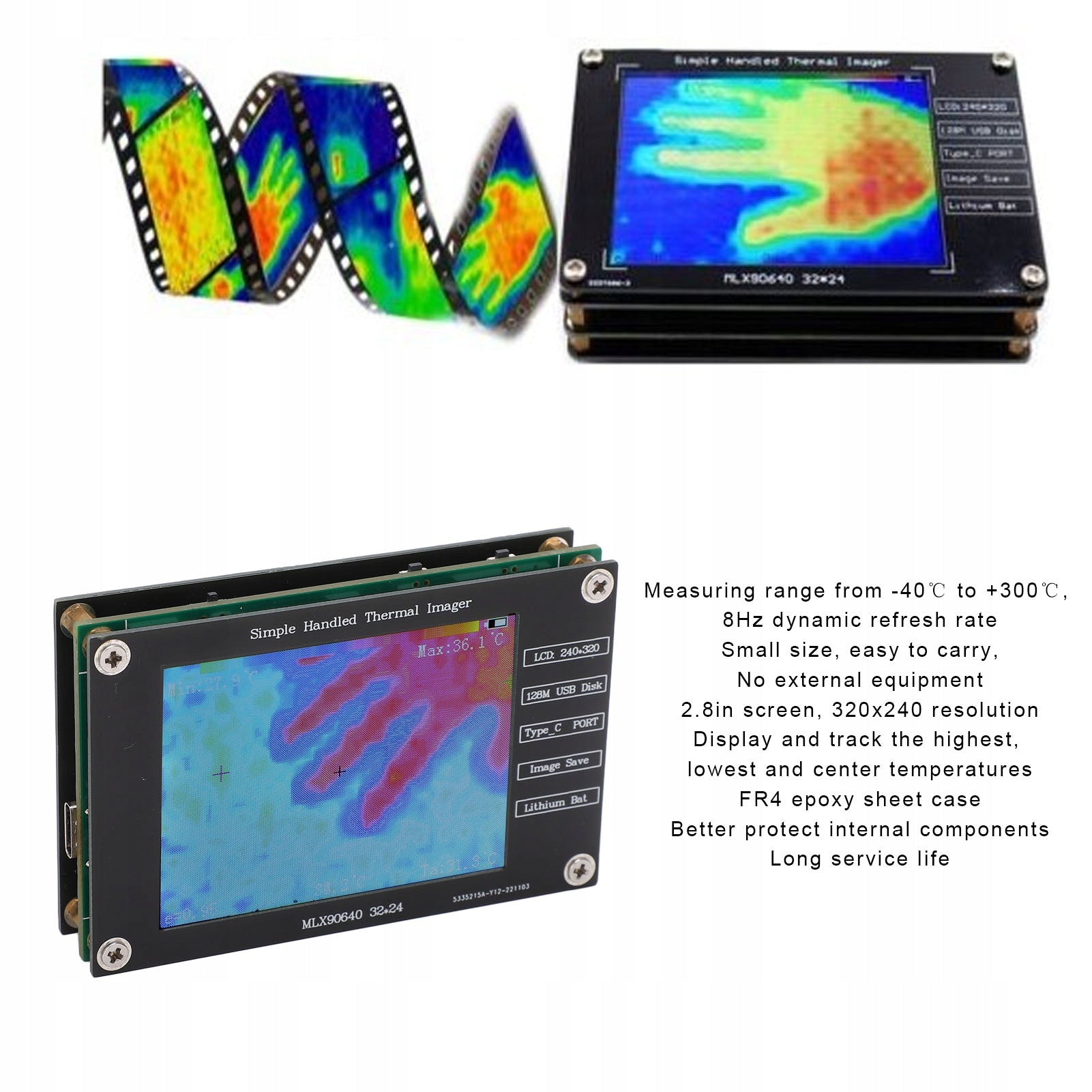 LCD THERMAL IMAGING CAMERA -40 +300INFRARED THERMODETECTOR Packaging status original