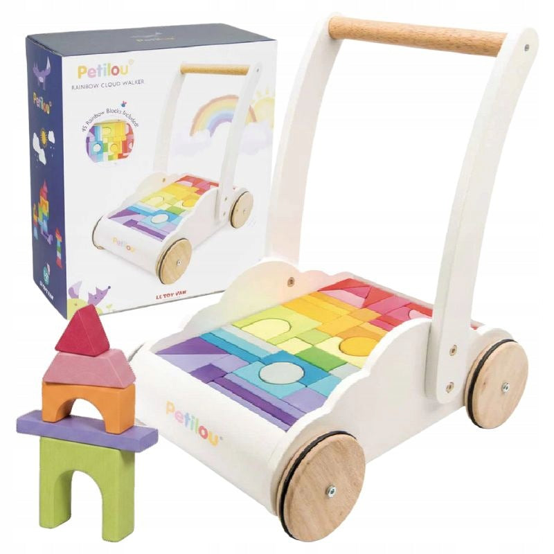 LE TOY VAN WOODEN WALKER FOR BABY RIDER PUSHER LEARNING TO WALK