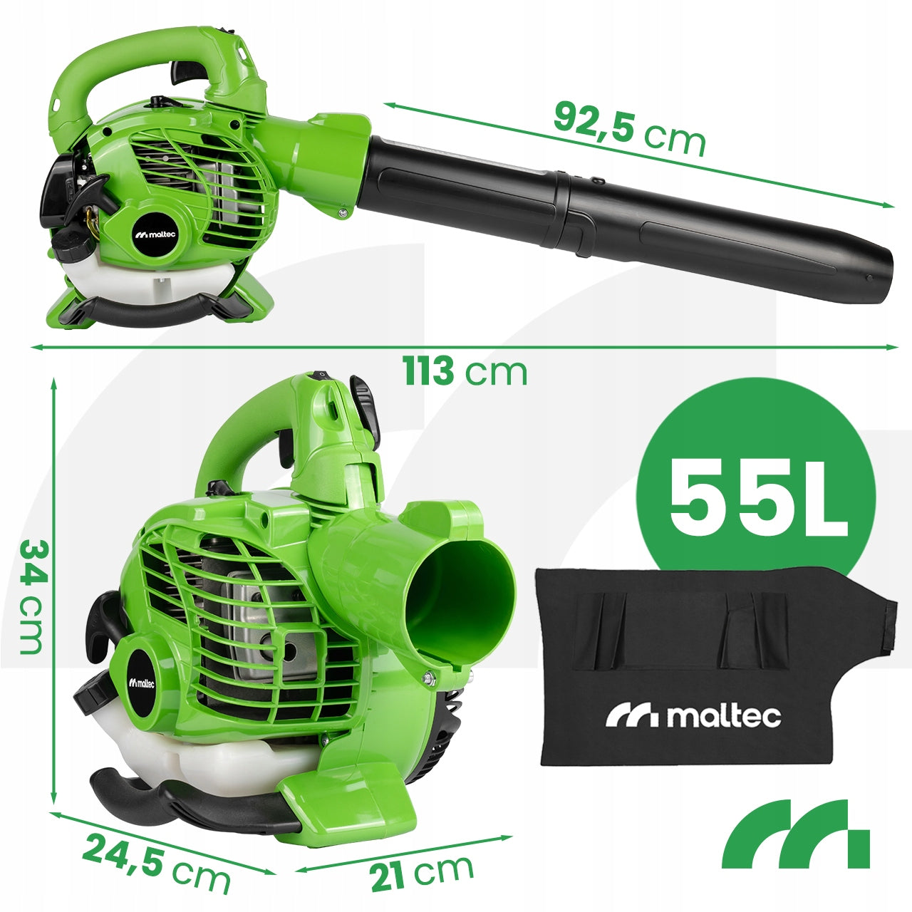 LEAF BLOWER COMBUSTION GARDEN VACUUM CLEANER WITH SHREDDER 3in1 370km/h Power supply combustion