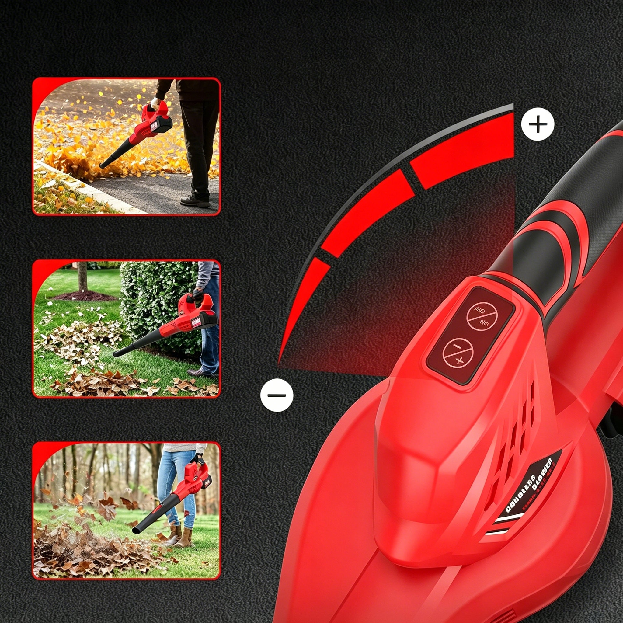 LEAF BLOWER CORDLESS BATTERY 6-SPEED FOR LAWN DRYING 21V 2 BATTERIES 4.0AH Packaging status original
