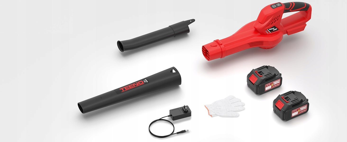 LEAF BLOWER CORDLESS BATTERY 6-SPEED FOR LAWN DRYING 21V 2 BATTERIES 4.0AH Tool weight 3.1 kg
