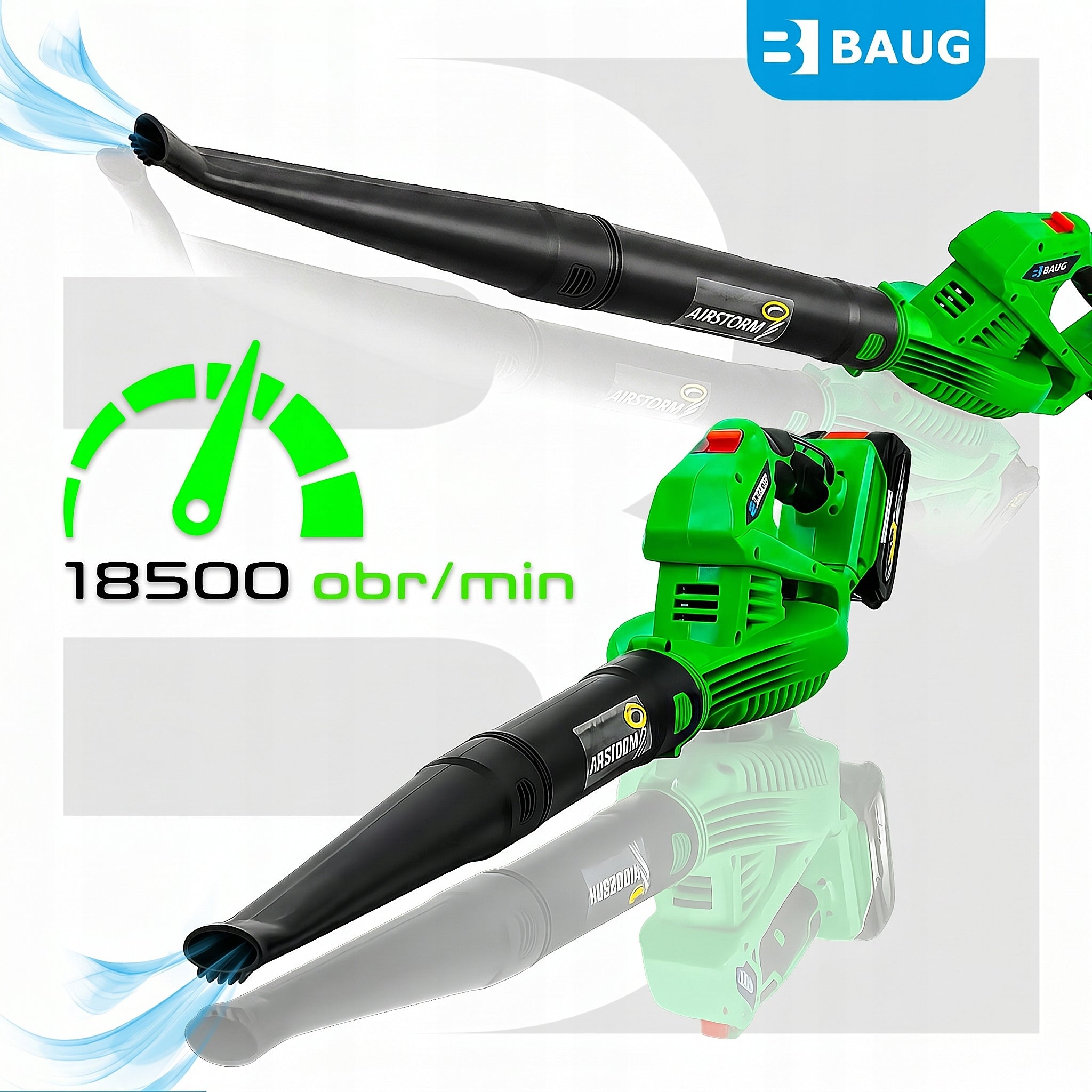 LEAF BLOWER CORDLESS GARDEN WIRELESS FOR SNOW 2x AKU 2AH Tool weight 1.2 kg