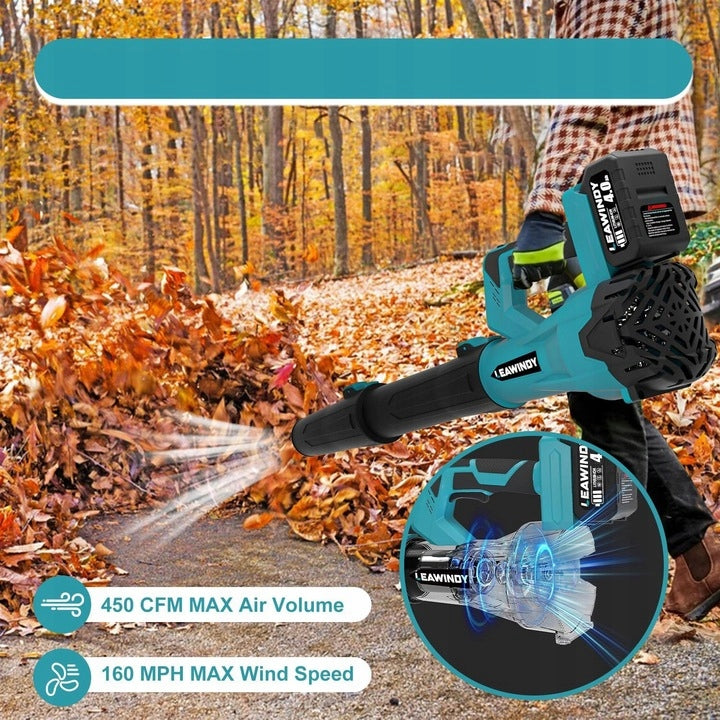 LEAF BLOWER ELECTRIC CORDLESS 21V 6 SPEEDS 2x 4Ah BATTERIES Brand no brand