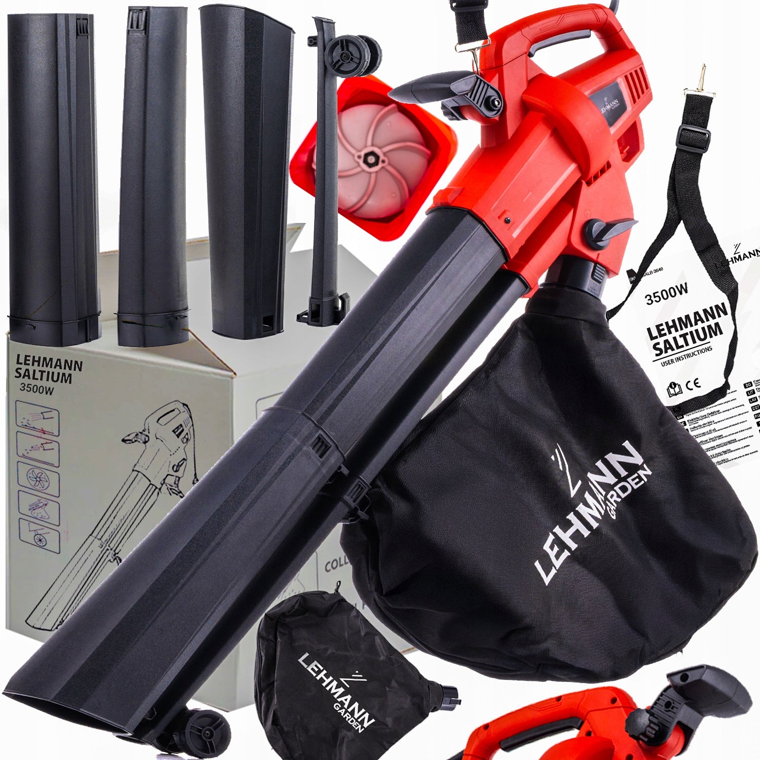 LEAF BLOWER ELECTRIC POWERFUL 3500W GARDEN SHREDDER VACUUM CLEANER