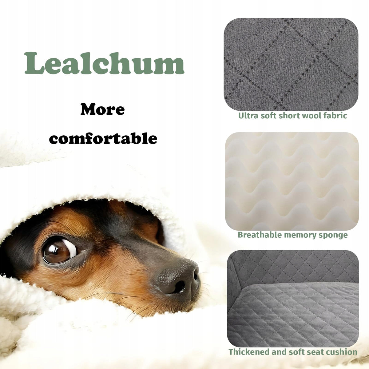 LEALCHUM Car Dog Bed Up to 25 kg Adjustable For 2 Dogs Manufacturer code LEBG001