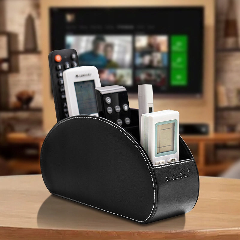 LEATHER DESK ORGANIZER FOR REMOTE CONTROL DRESSING TABLE COSMETICS SUPPLIES Model X11